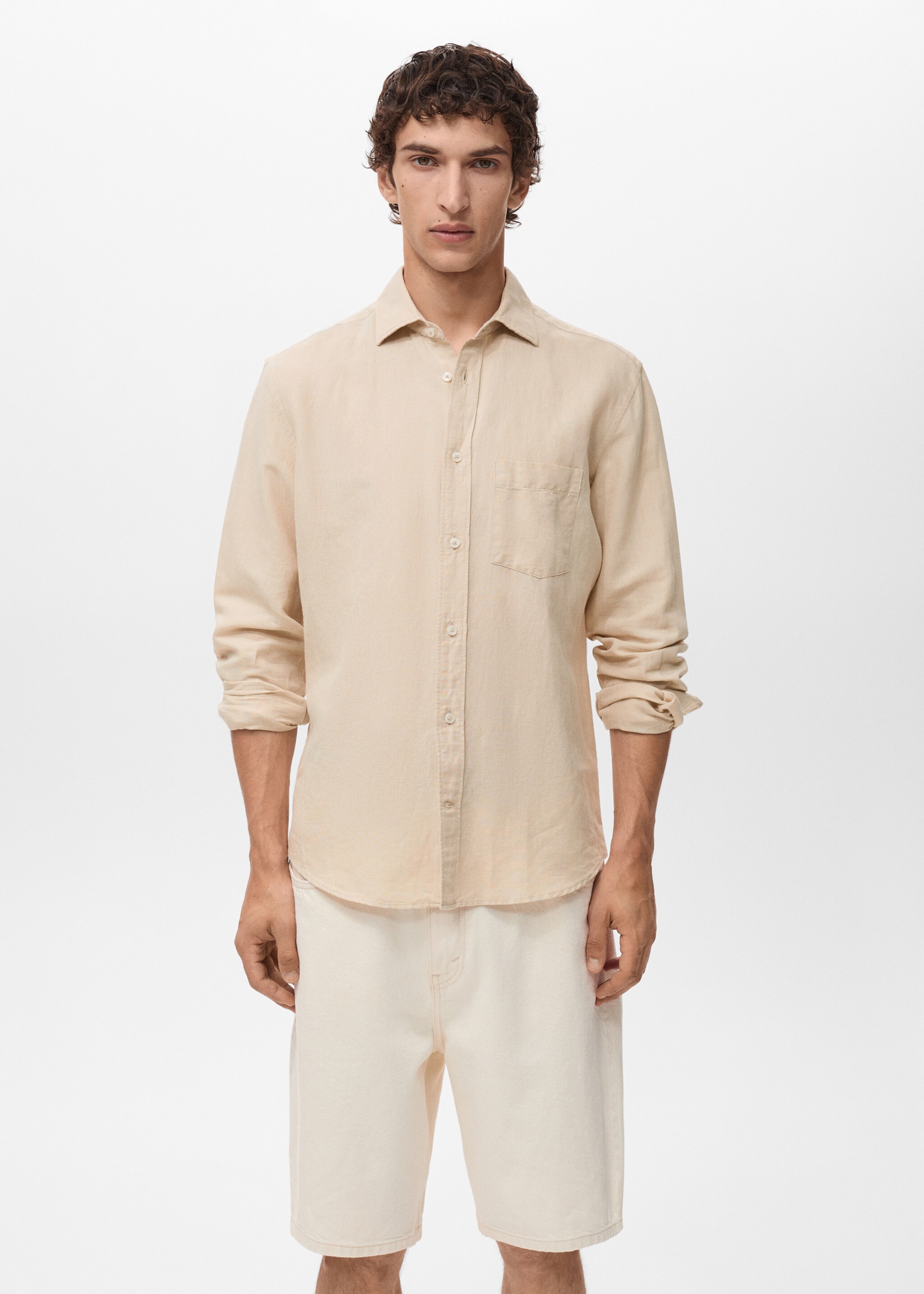 Pocket linen shirt - Medium plane