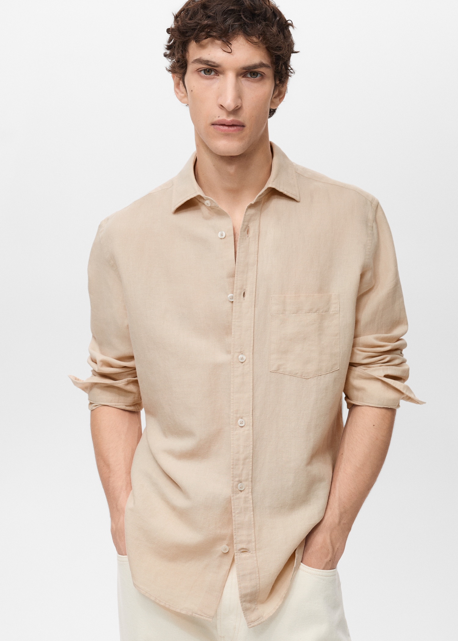 Pocket linen shirt - Medium plane
