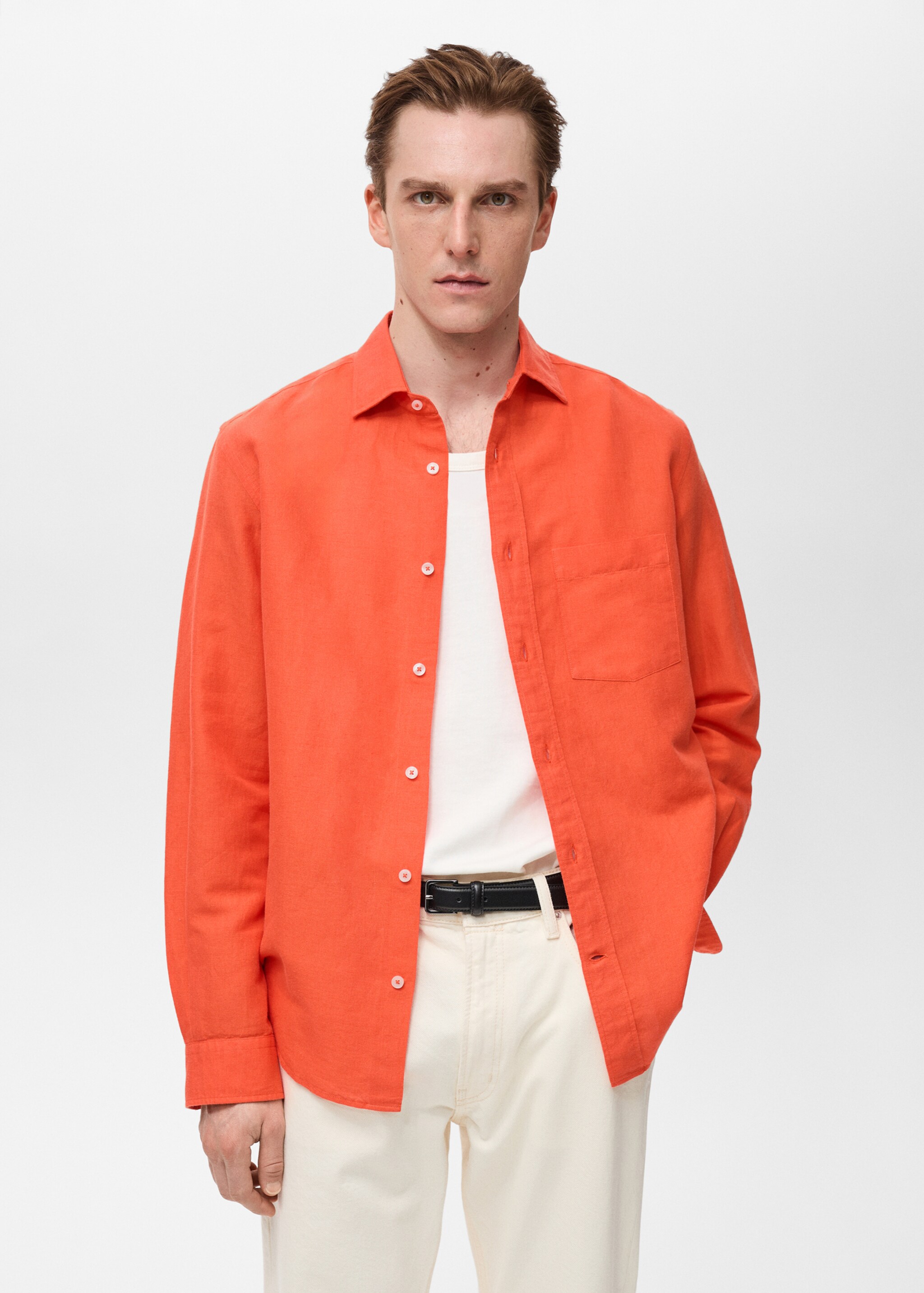 Classic-fit linen shirt - Medium plane