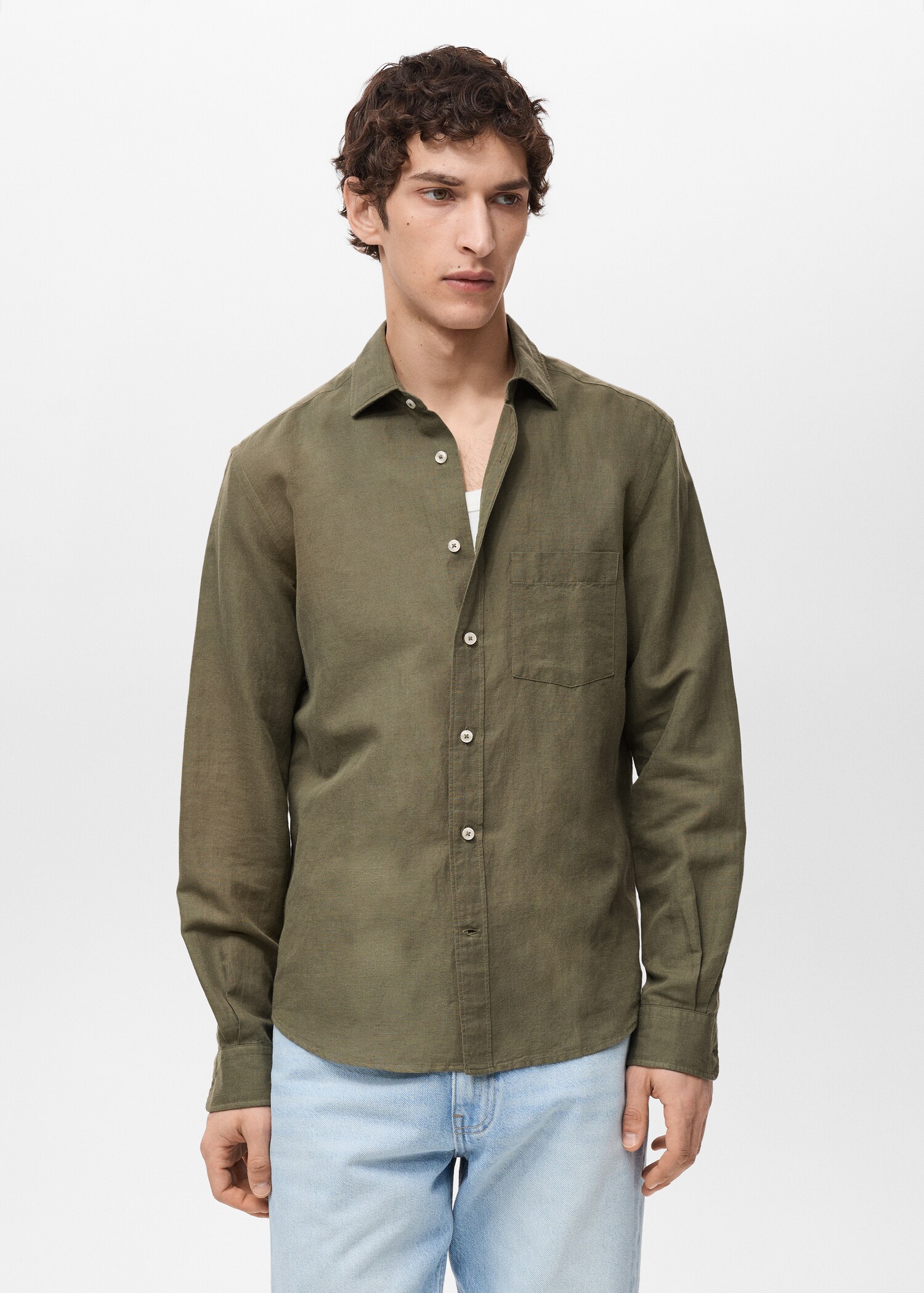 Pocket linen shirt - Medium plane