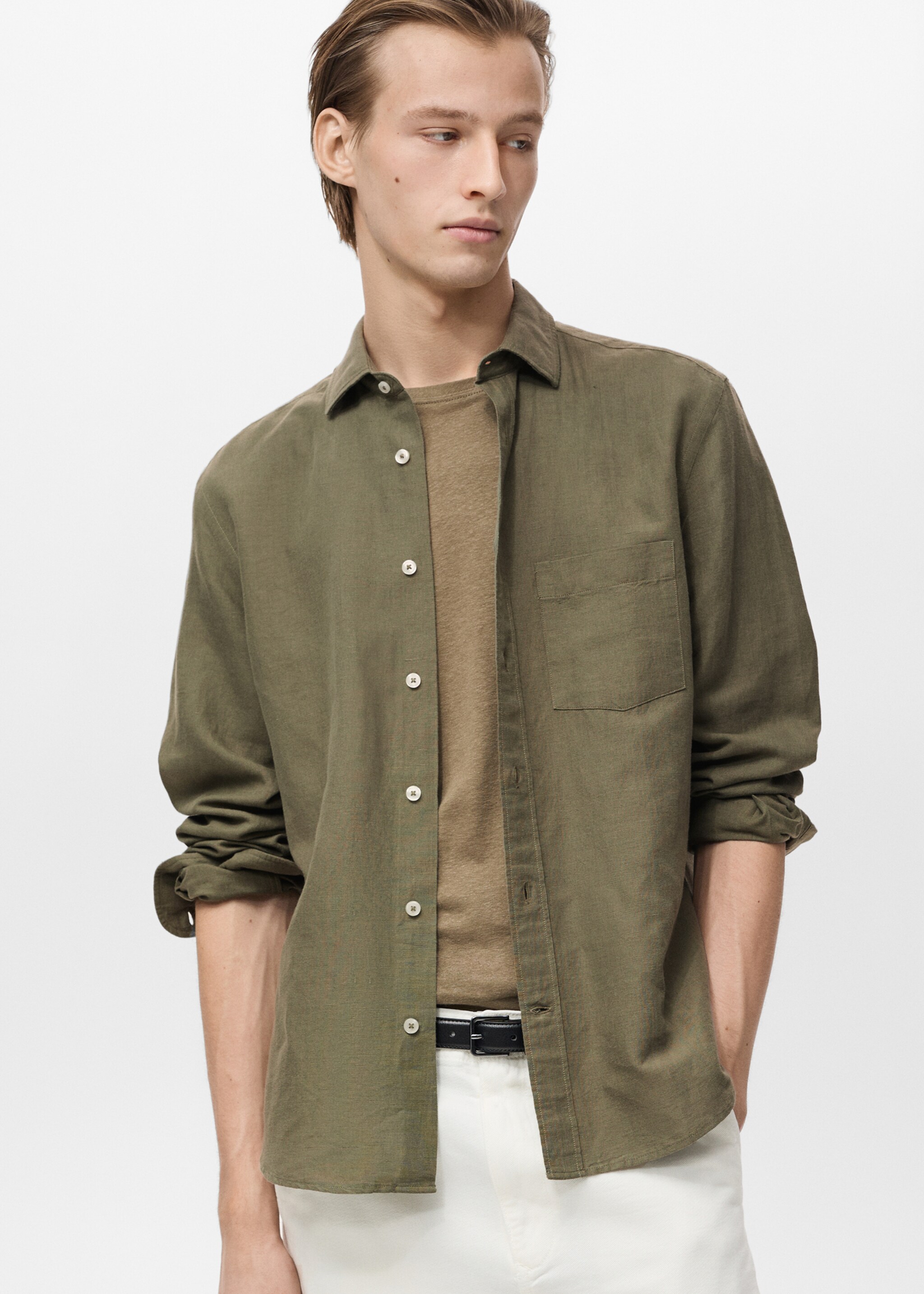 Classic-fit linen shirt - Details of the article 6