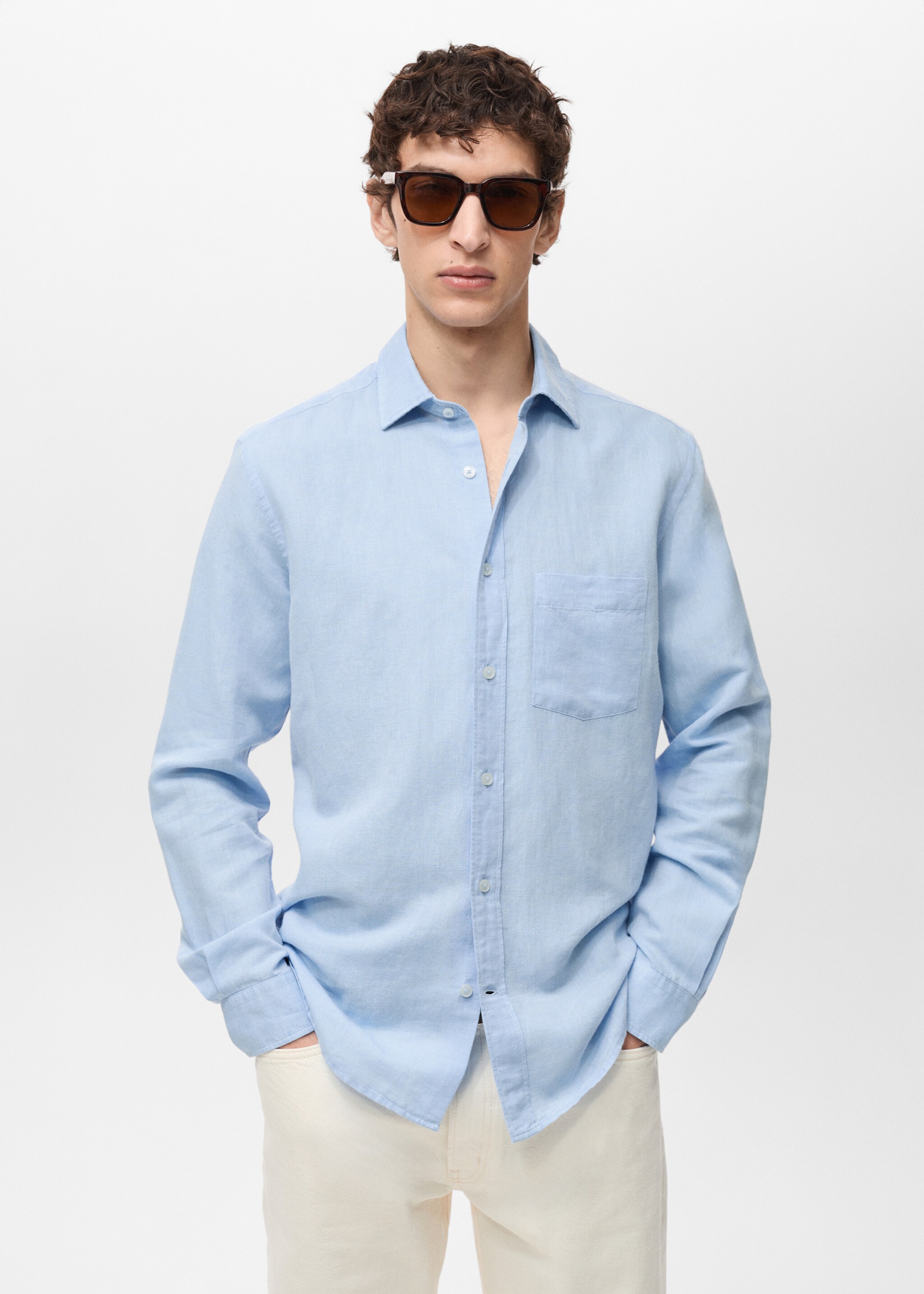 Classic-fit linen shirt - Medium plane