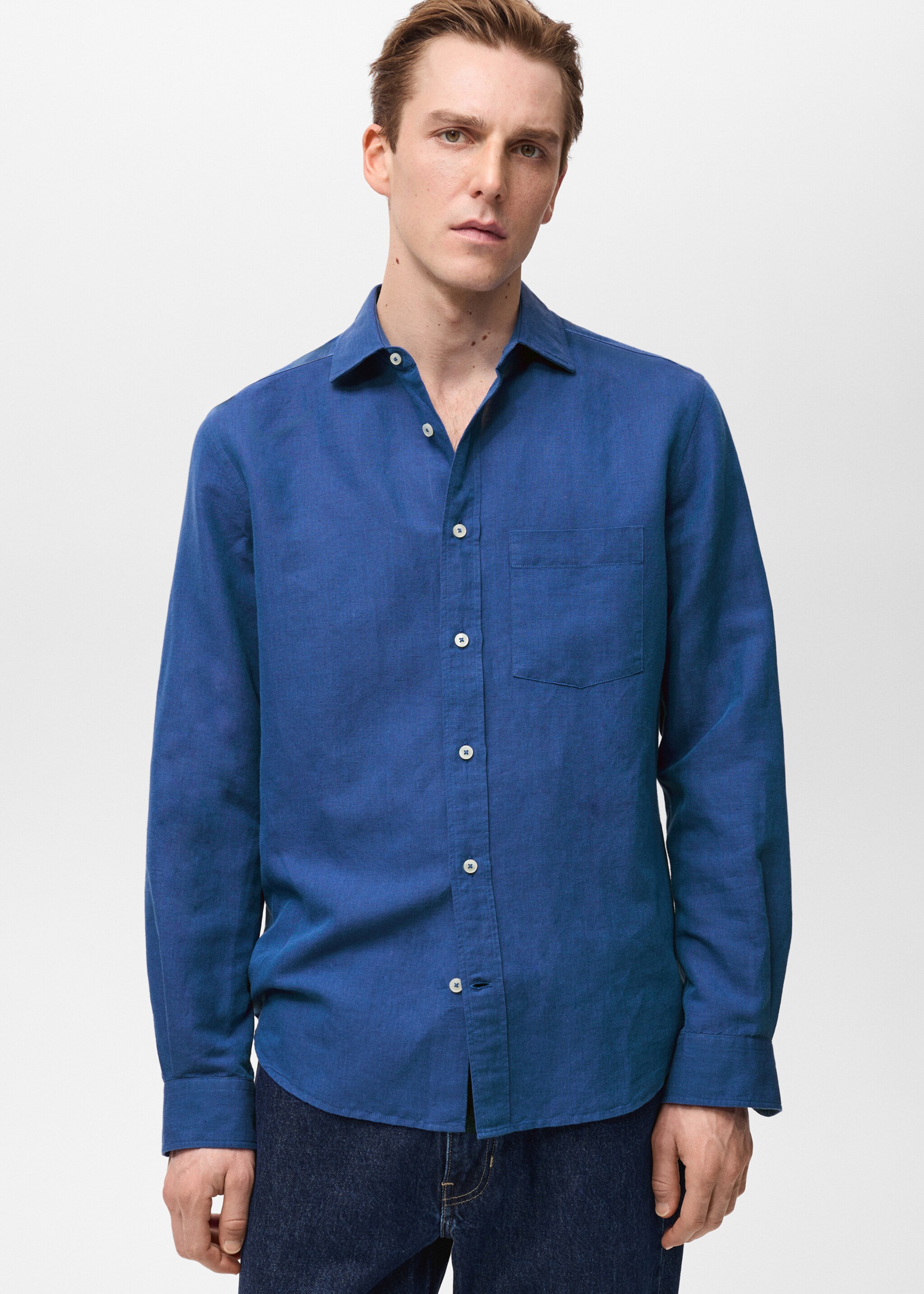 Pocket linen shirt - Medium plane