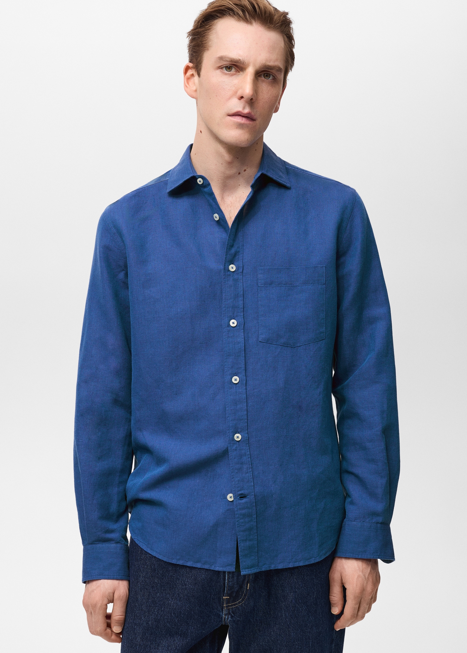 Pocket linen shirt - Medium plane