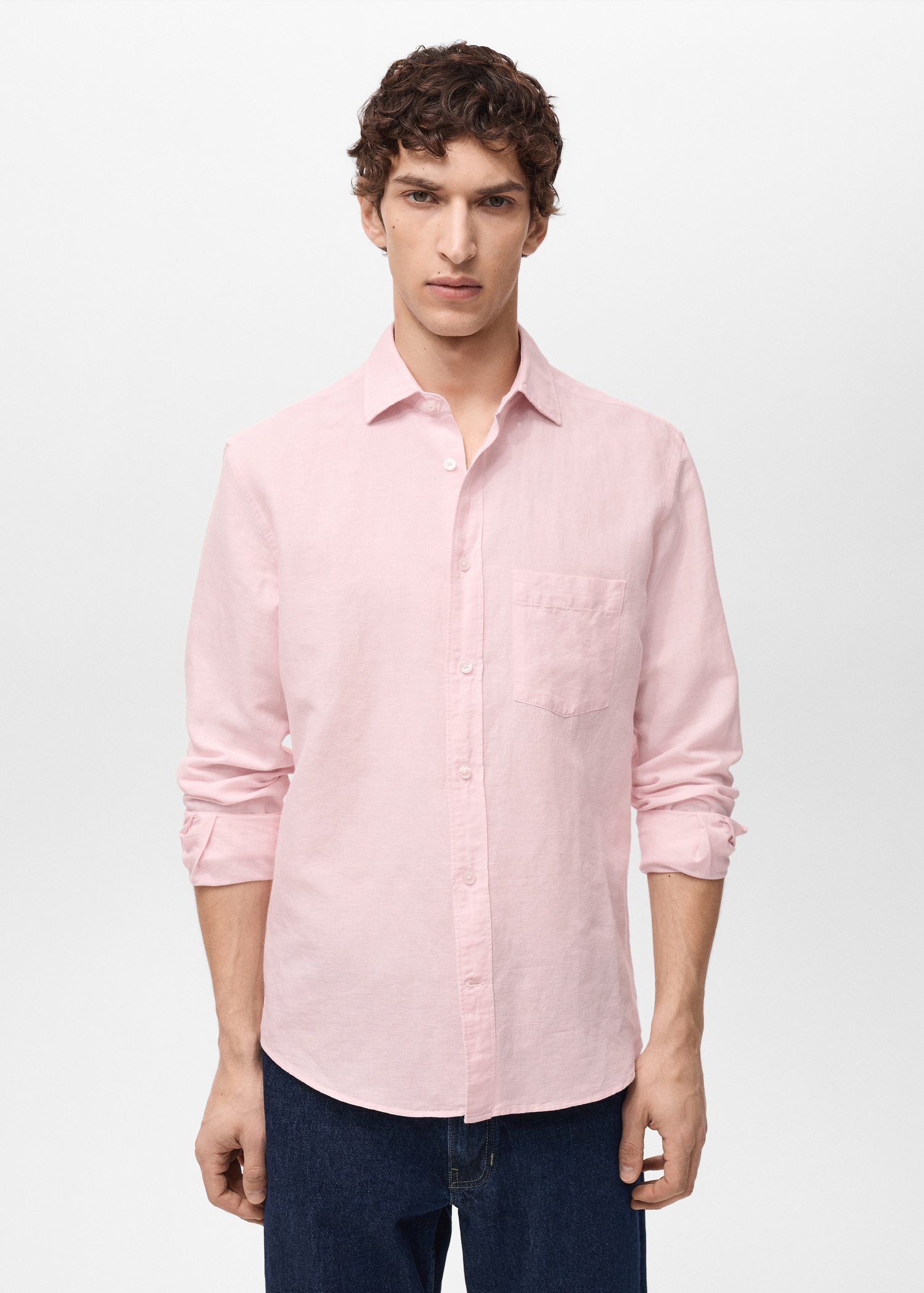 Pocket linen shirt - Medium plane