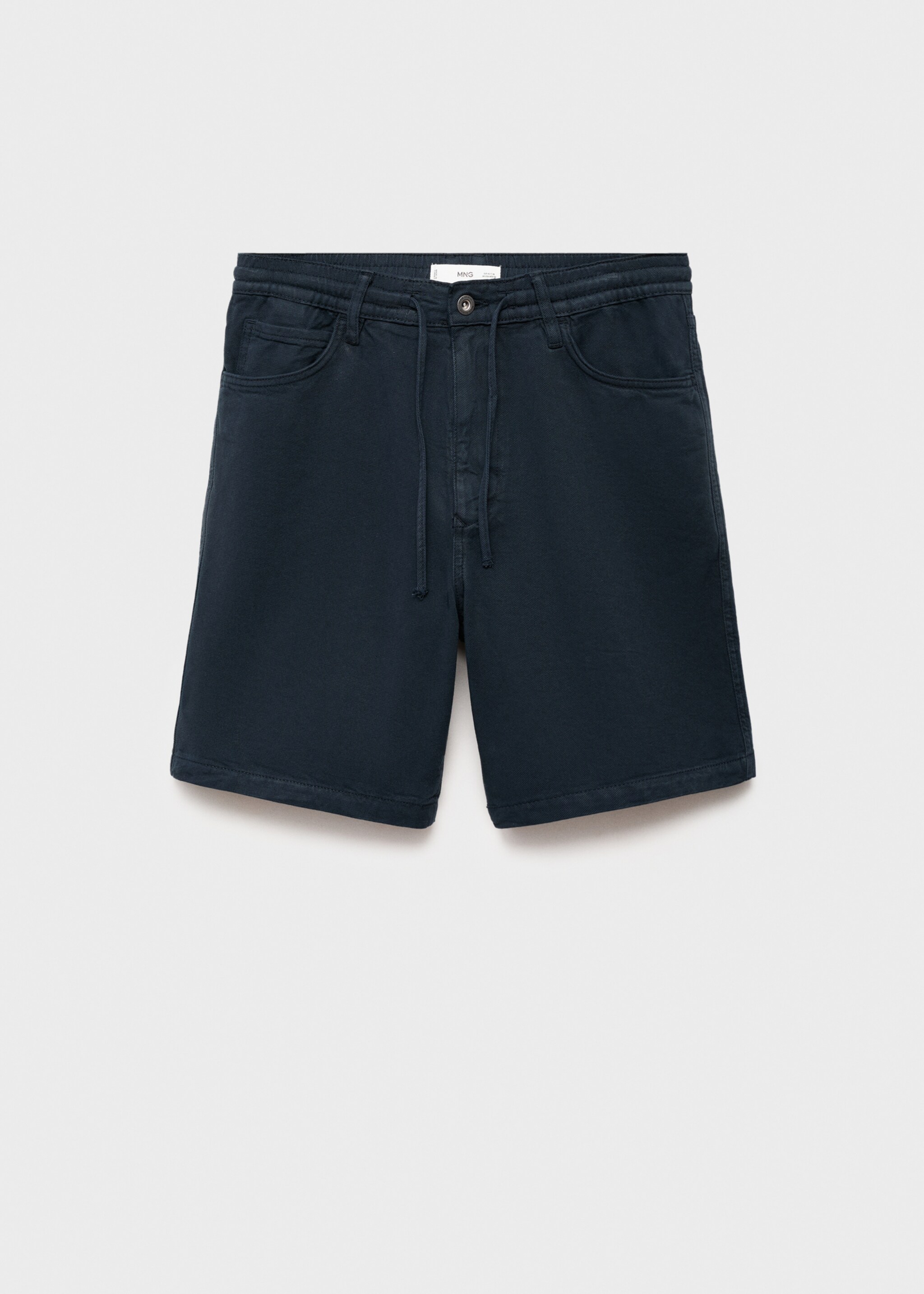 Denim bermuda shorts with drawstring - Article without model