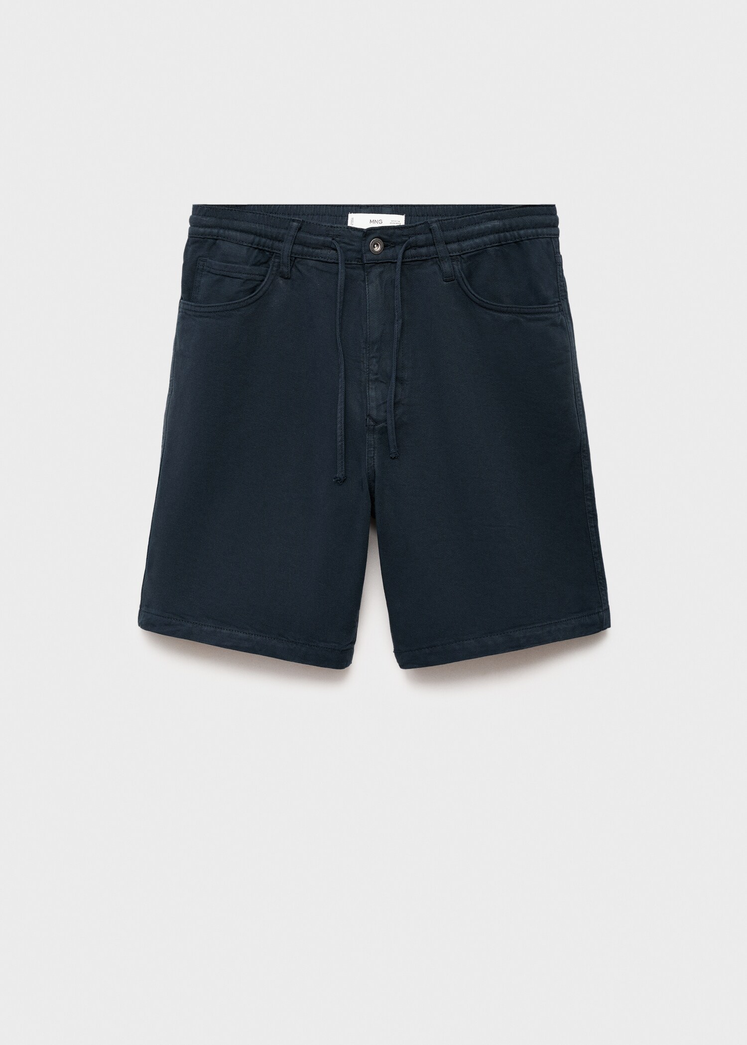 Denim bermuda shorts with drawstring - Article without model