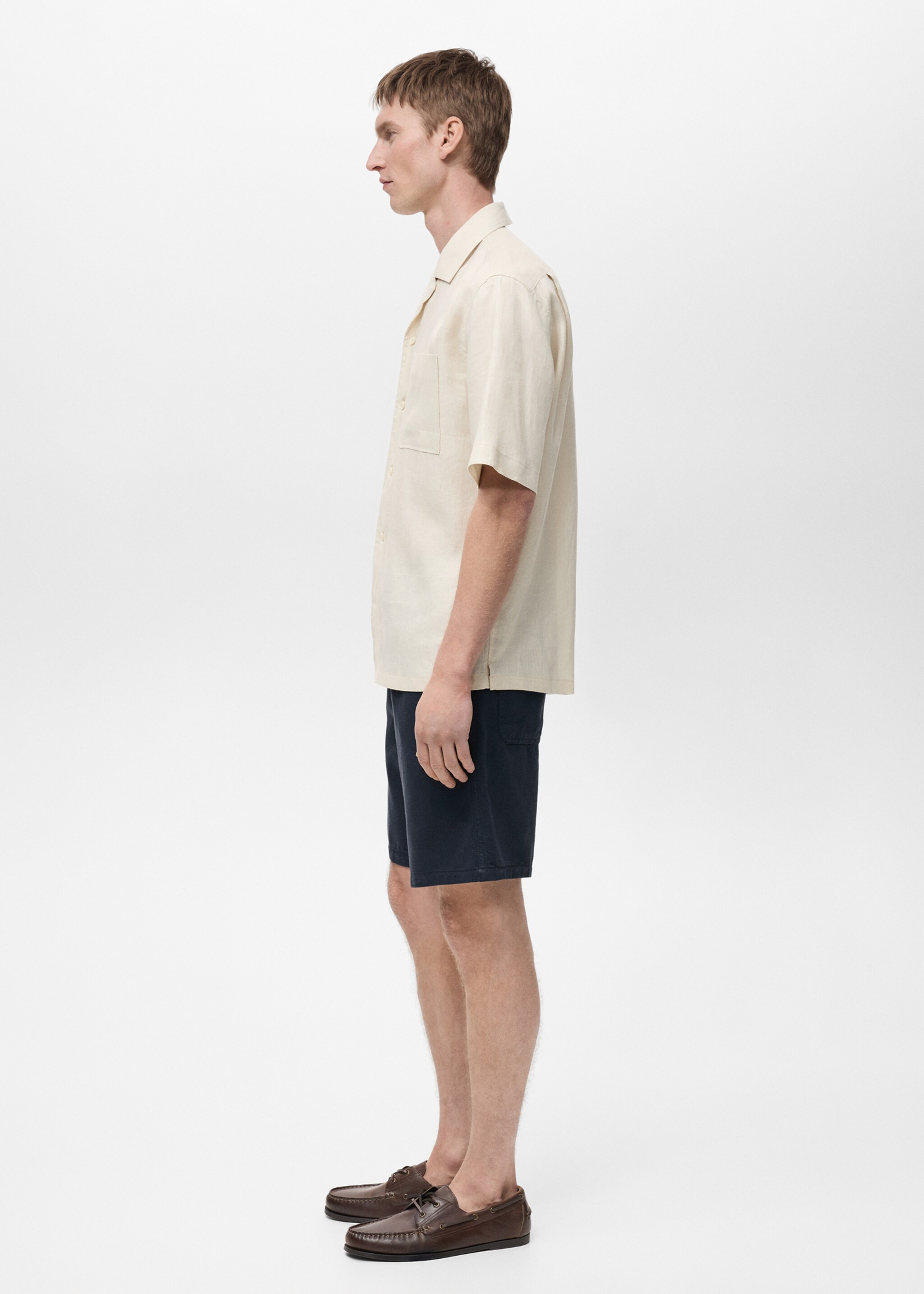 Denim bermuda shorts with drawstring - Details of the article 2