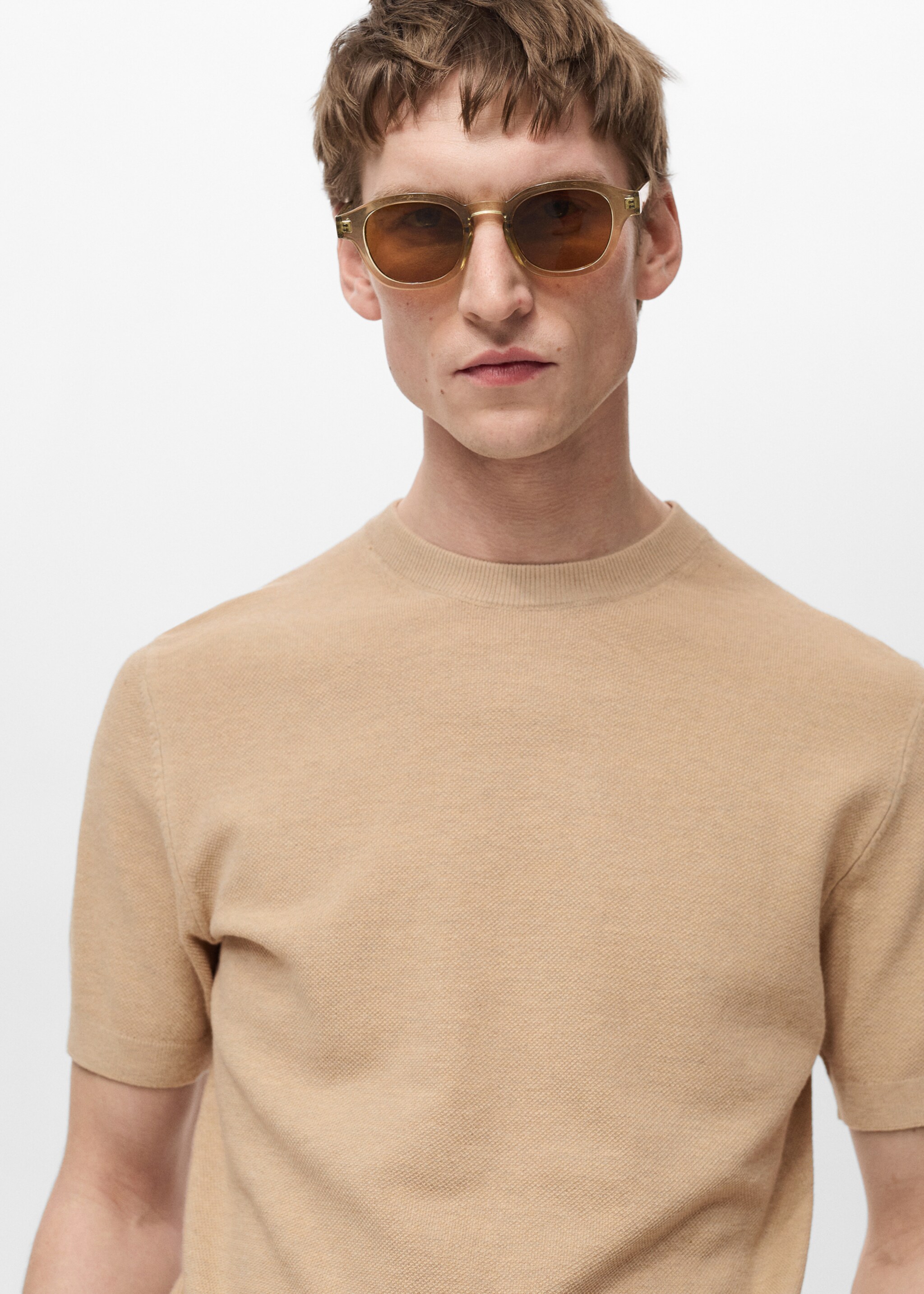Cotton fine-knit t-shirt - Details of the article 1