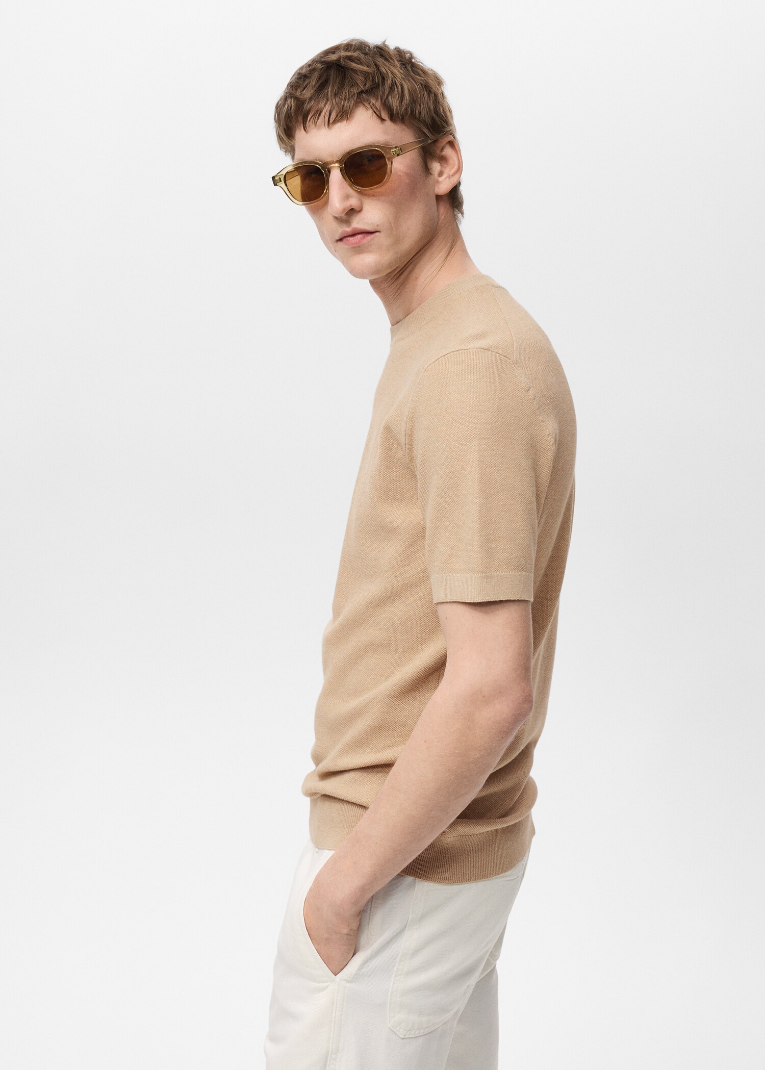 Cotton fine-knit t-shirt - Details of the article 2