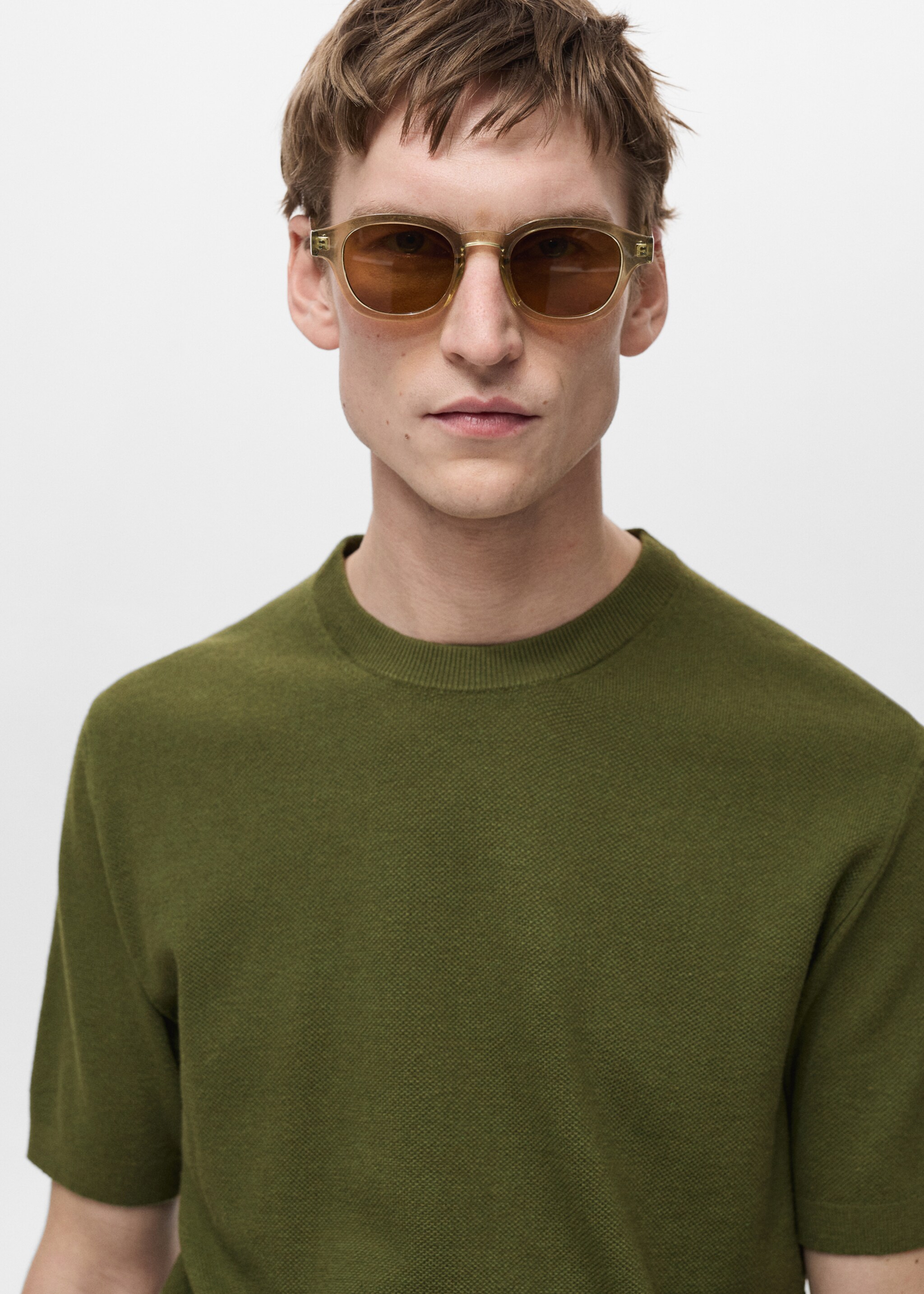 Cotton fine-knit t-shirt - Details of the article 1