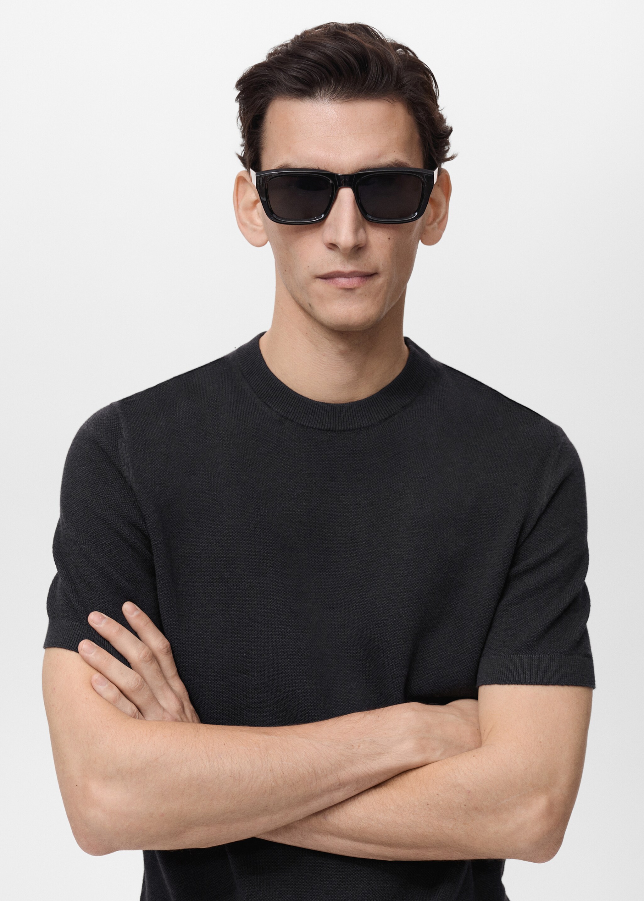 Cotton fine-knit t-shirt - Details of the article 1