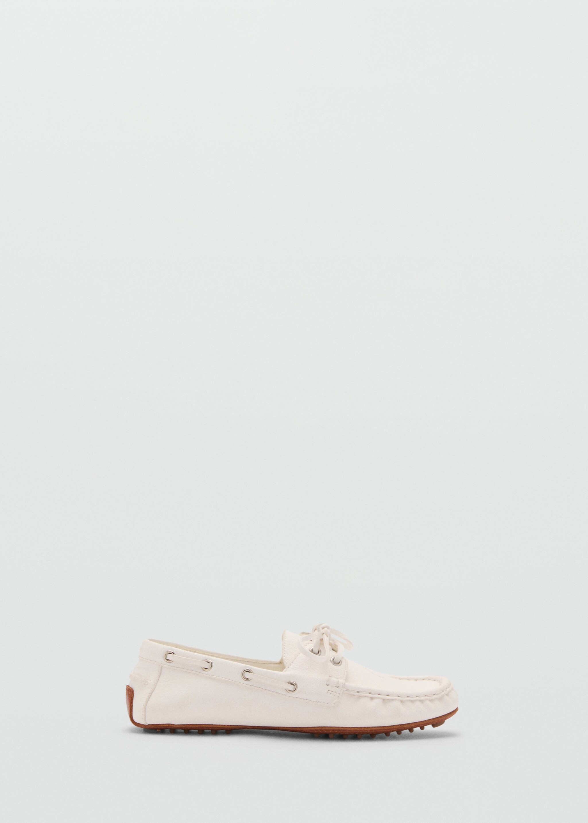 Leather boat shoes with laces - Article without model