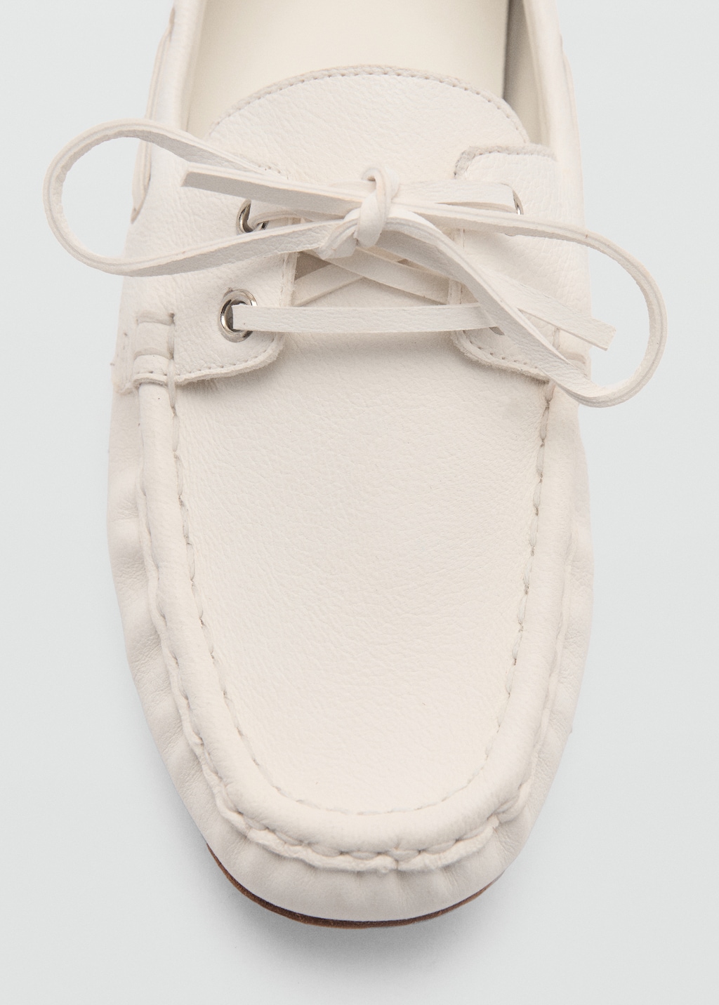 Leather boat shoes with laces - Women | MANGO USA Leather boat shoes with laces - Women | MANGO USA