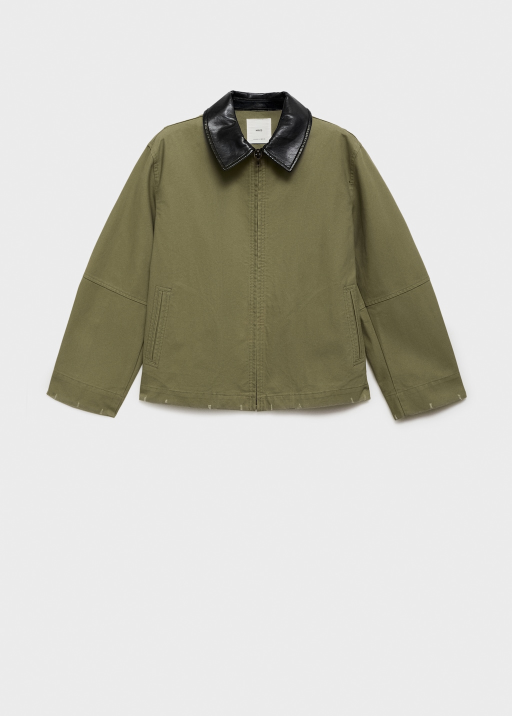 Cotton jacket with contrasting collar - image 5