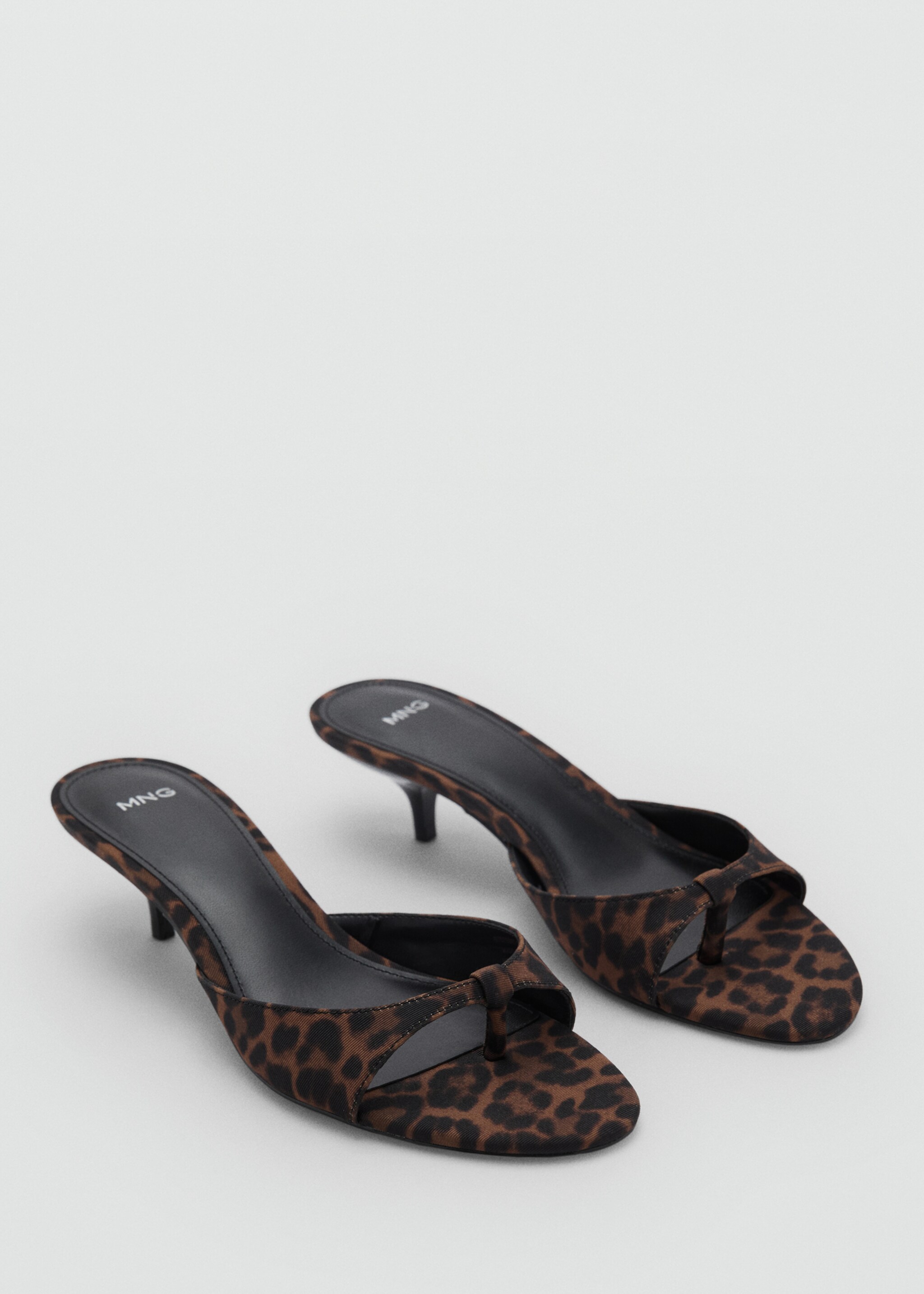 Leopard-print kitten-heel sandals - Medium plane