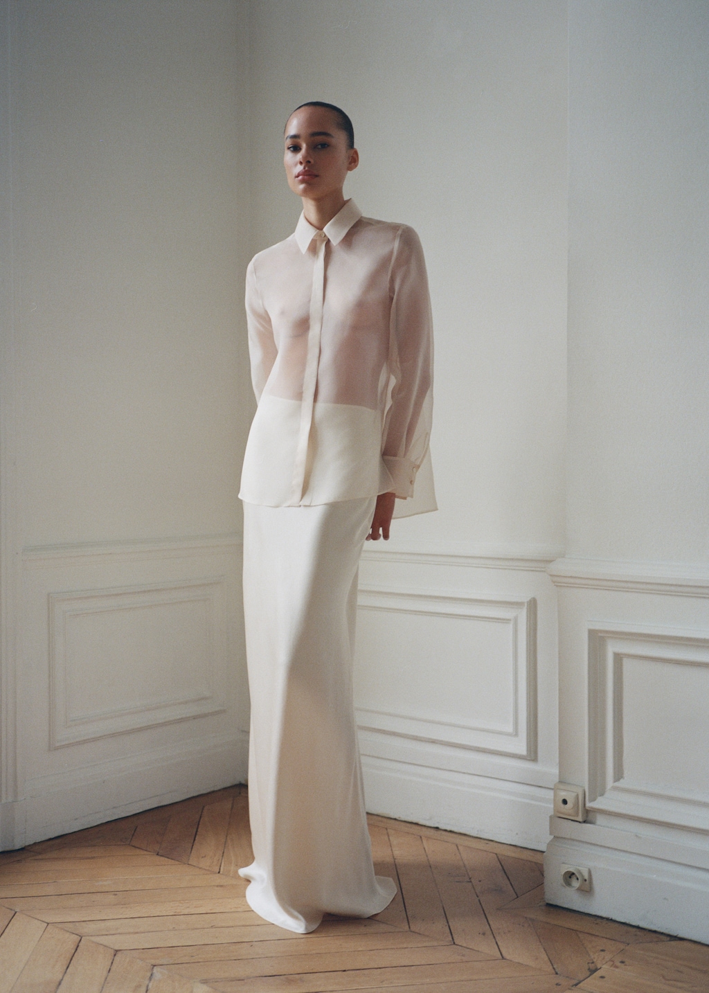 Mango Semi-transparent silk organza shirt