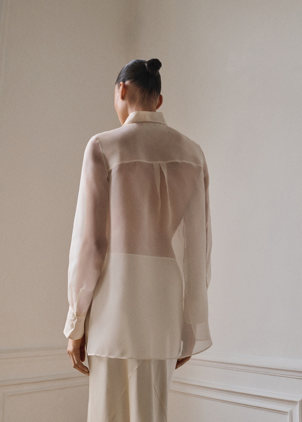 Mango Semi-transparent silk organza shirt