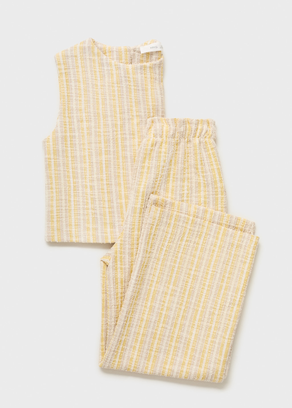 Striped textured trousers