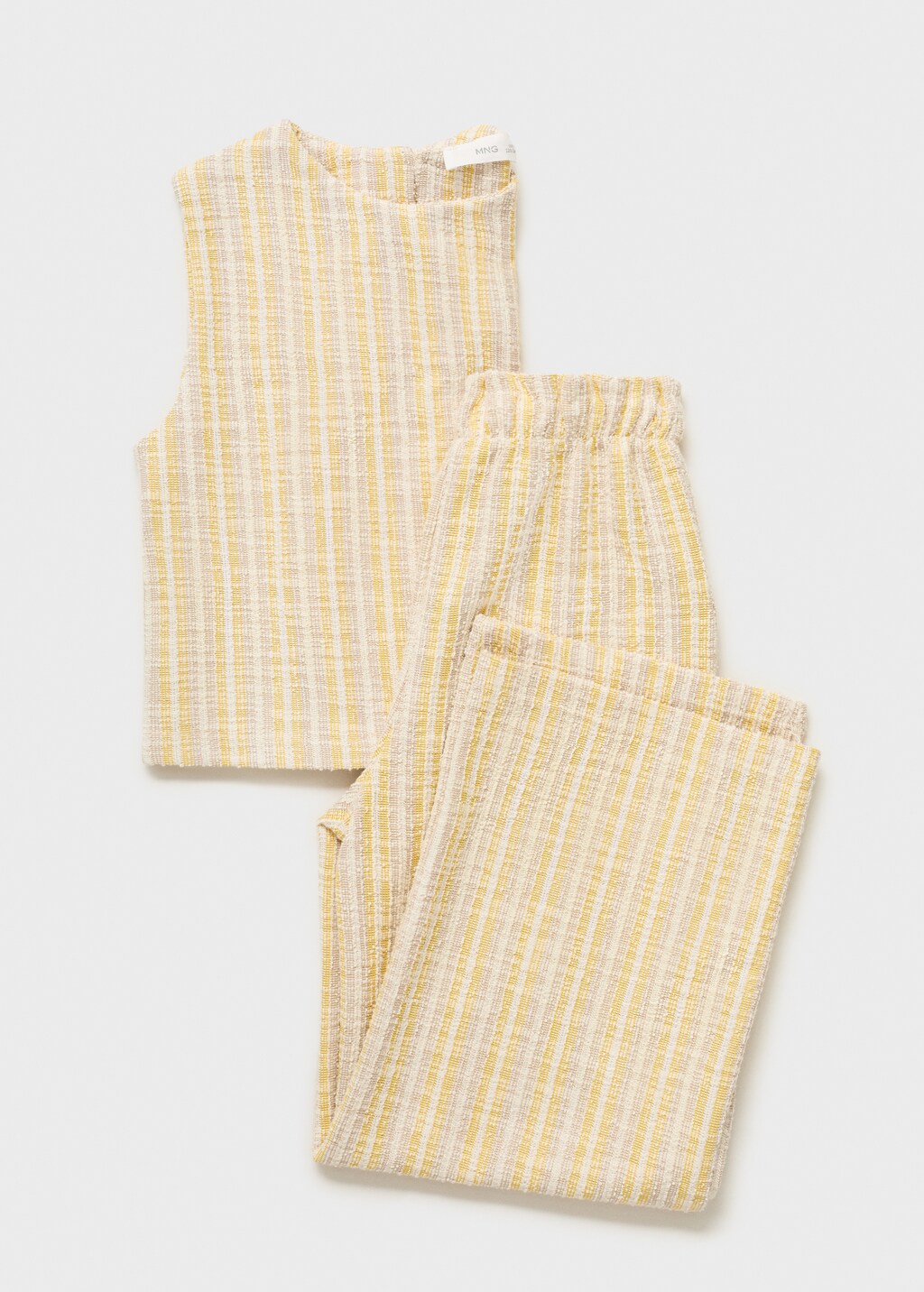 Striped textured trousers