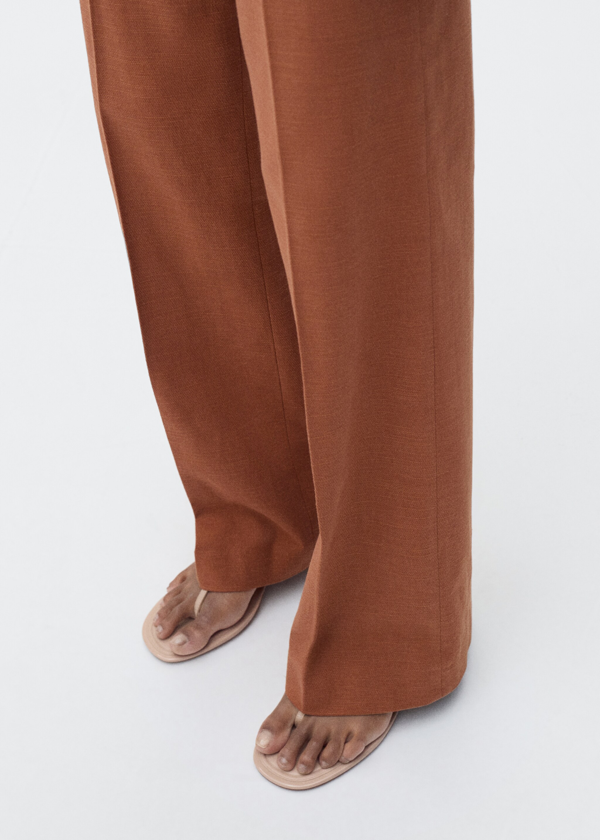 Cotton and linen-blend suit trousers - Details of the article 1