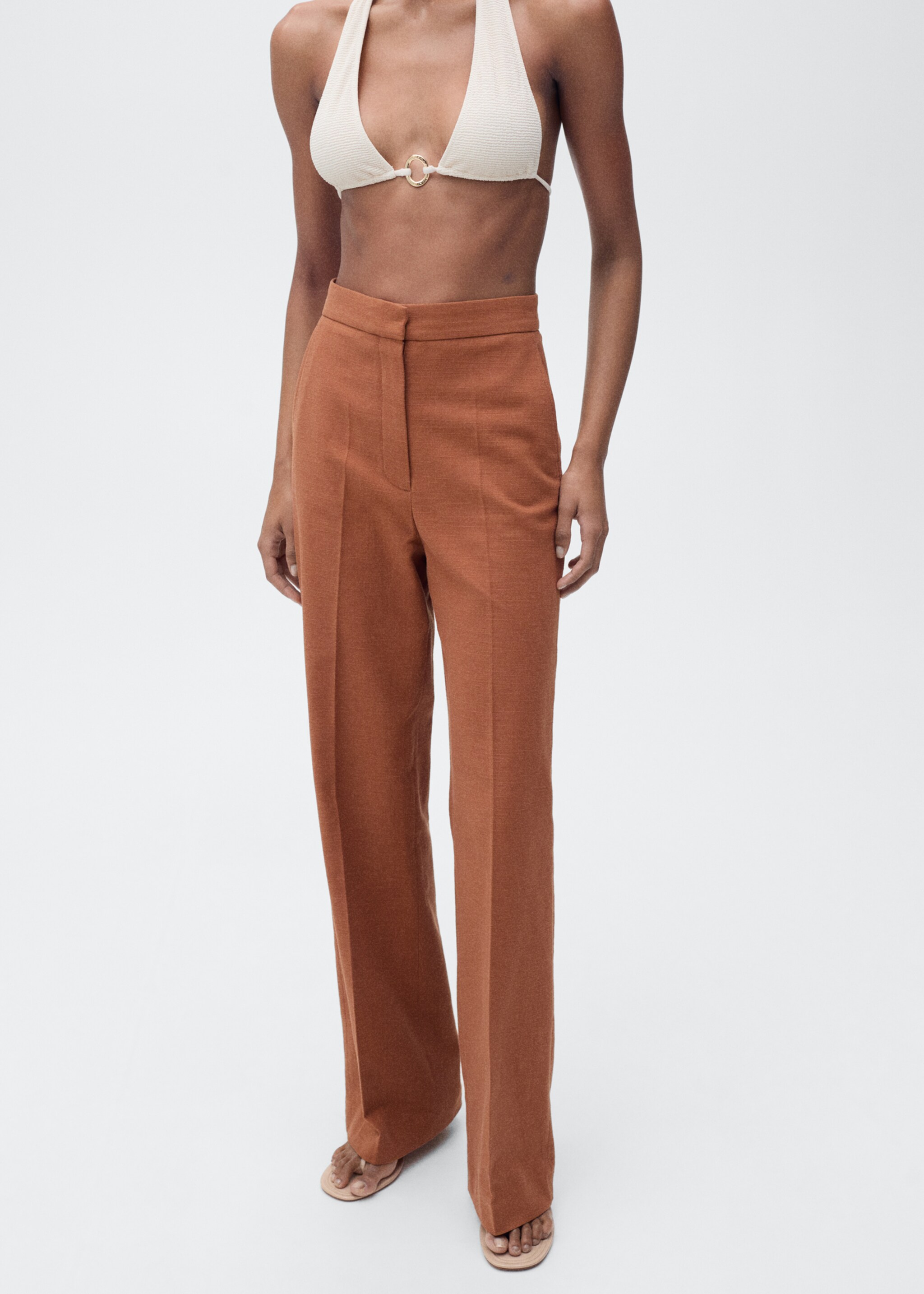 Cotton and linen-blend suit trousers - Details of the article 2