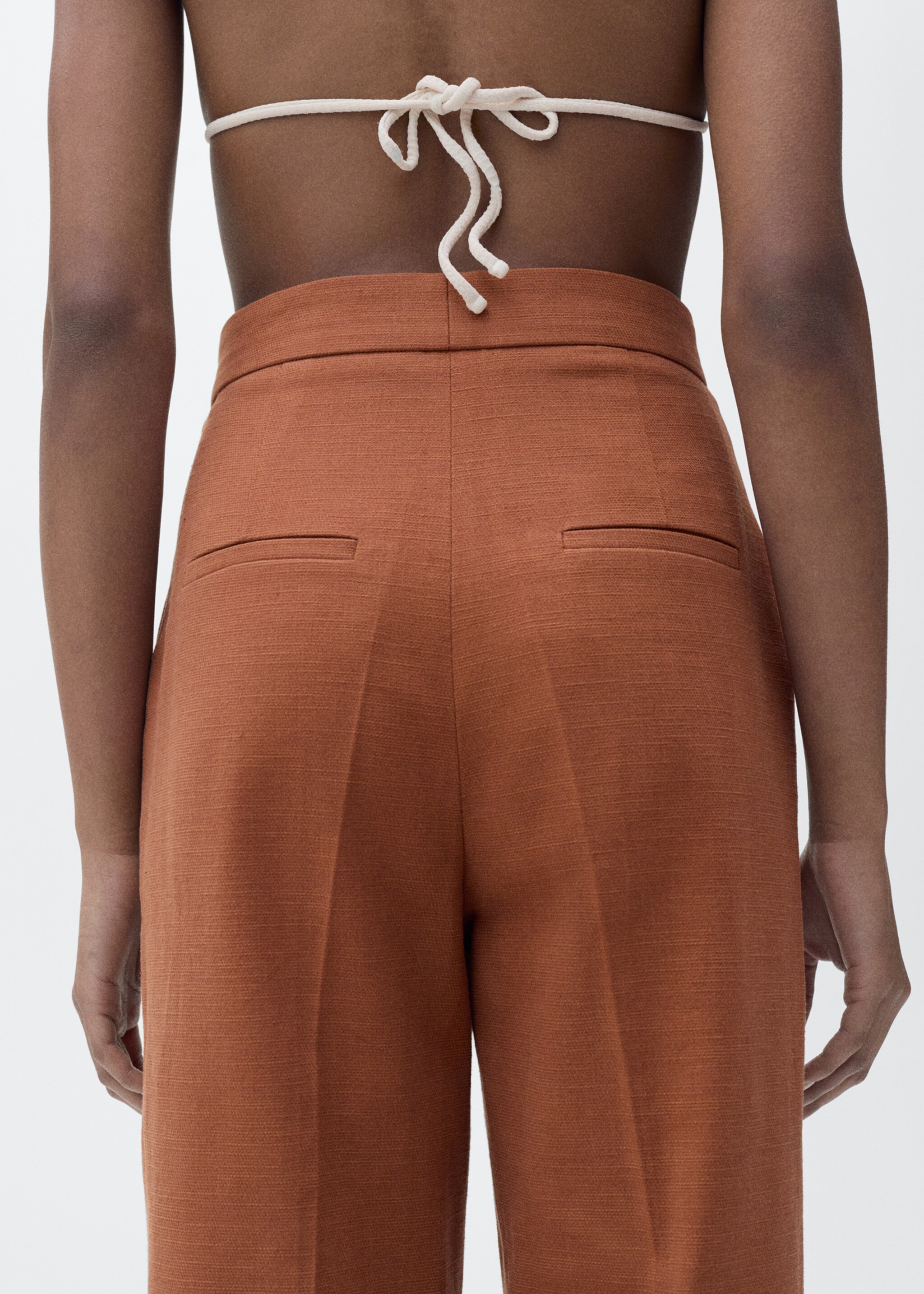 Cotton and linen-blend suit trousers - Reverse of the article