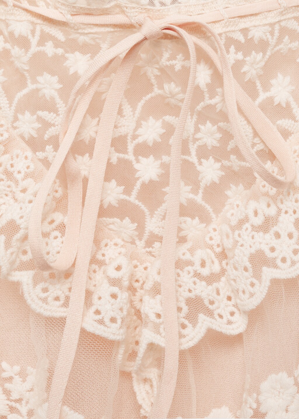 Ruffle top with lace detail - Women | MANGO USA