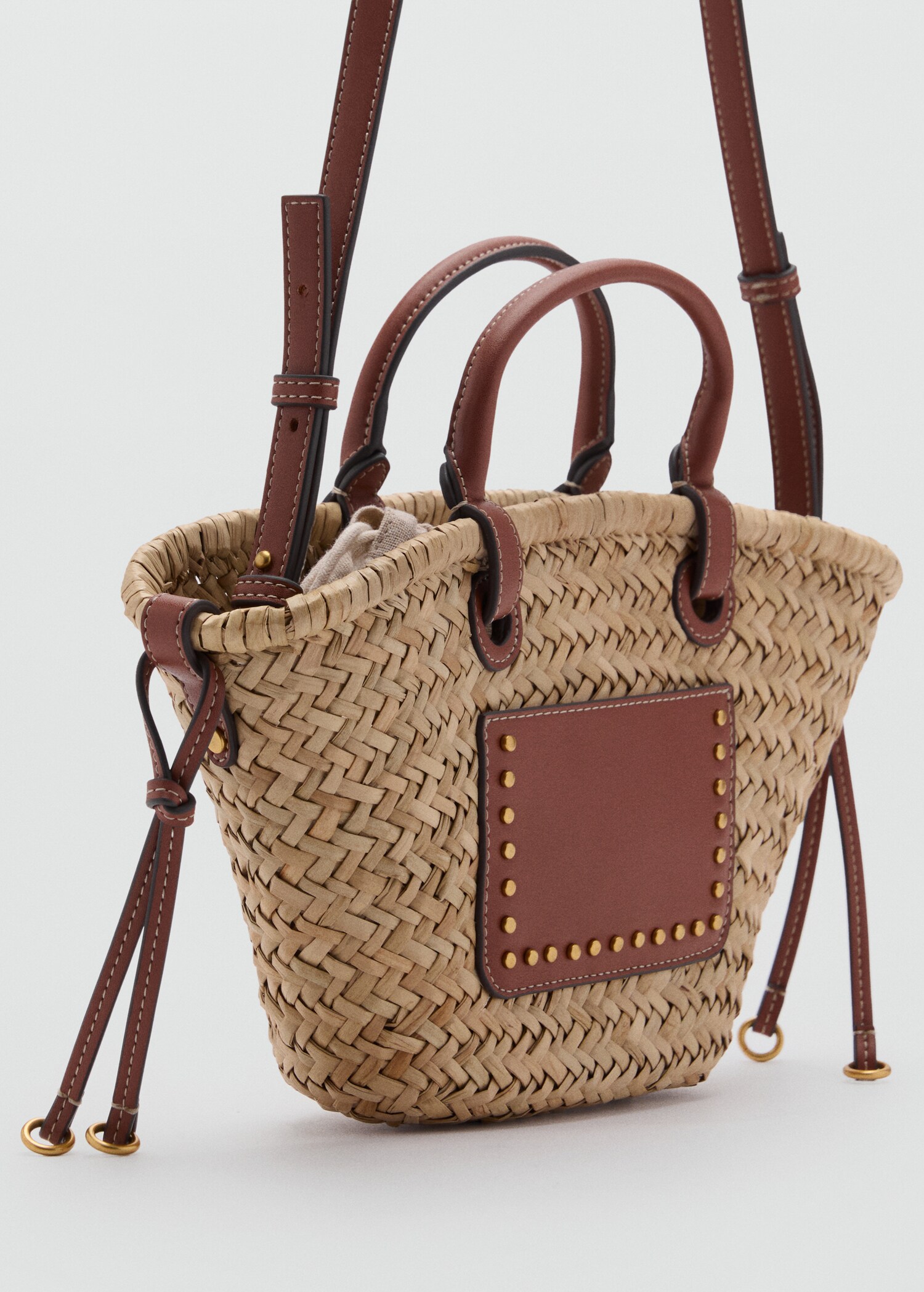 Small double-handle natural fiber basket - Medium plane