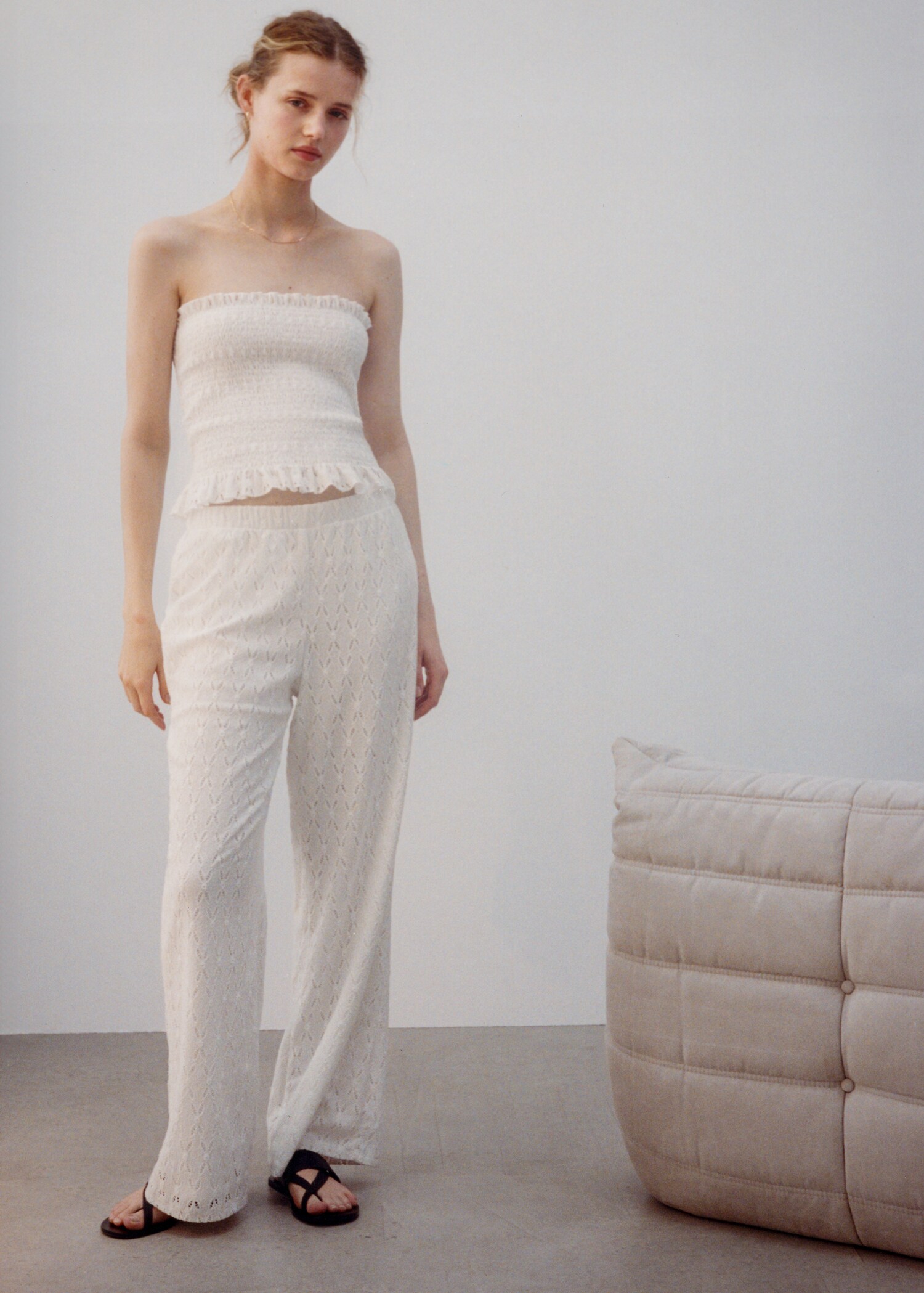 Swiss-embroidered trousers - Details of the article 5