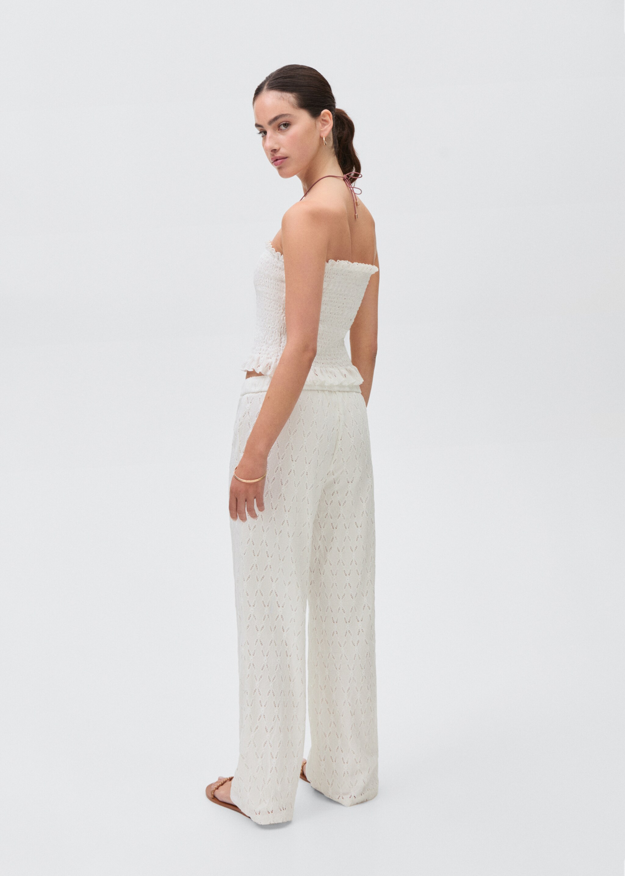 Swiss-embroidered trousers - Reverse of the article
