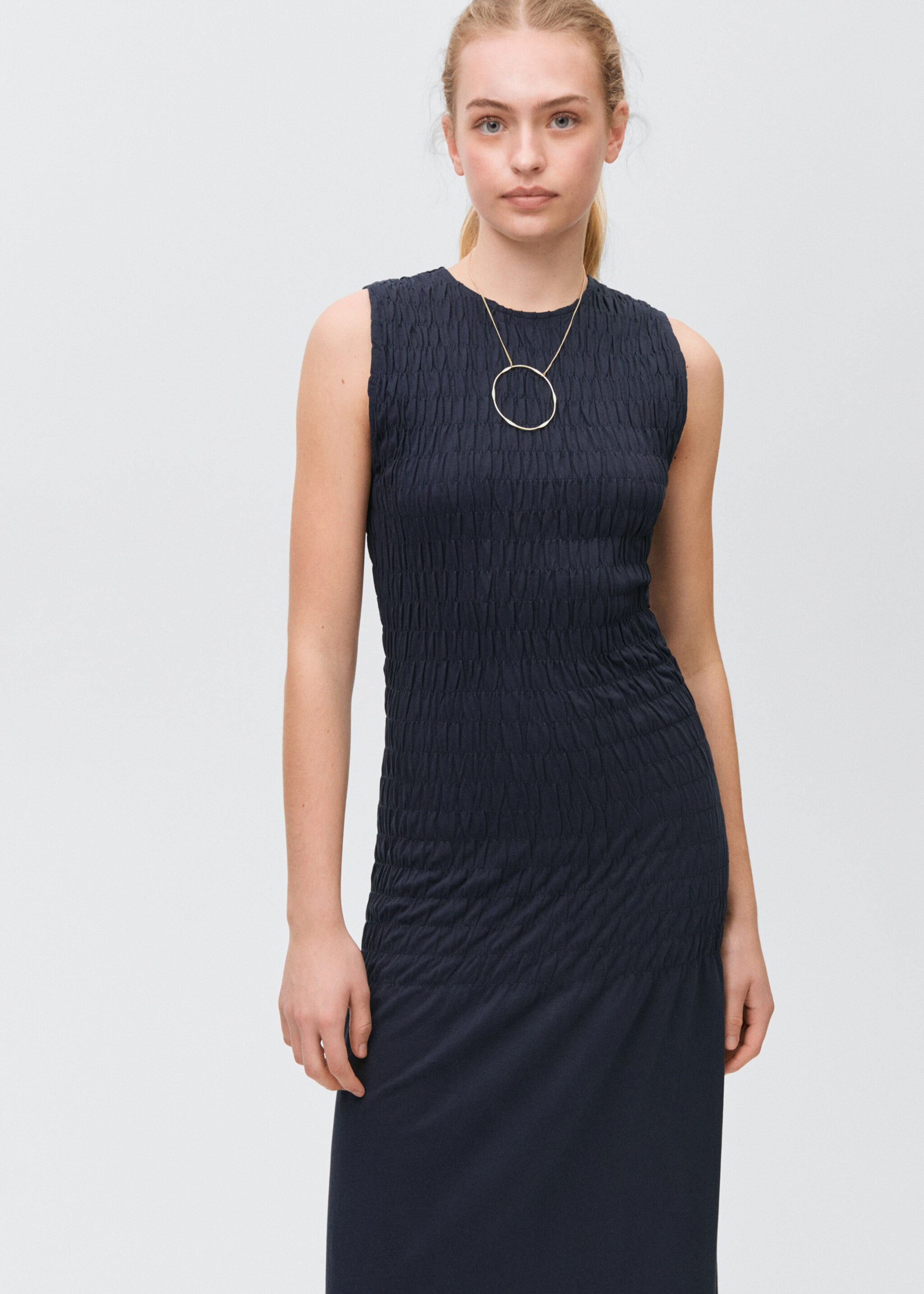 Vestit midi evasé frunzit - Pla mig