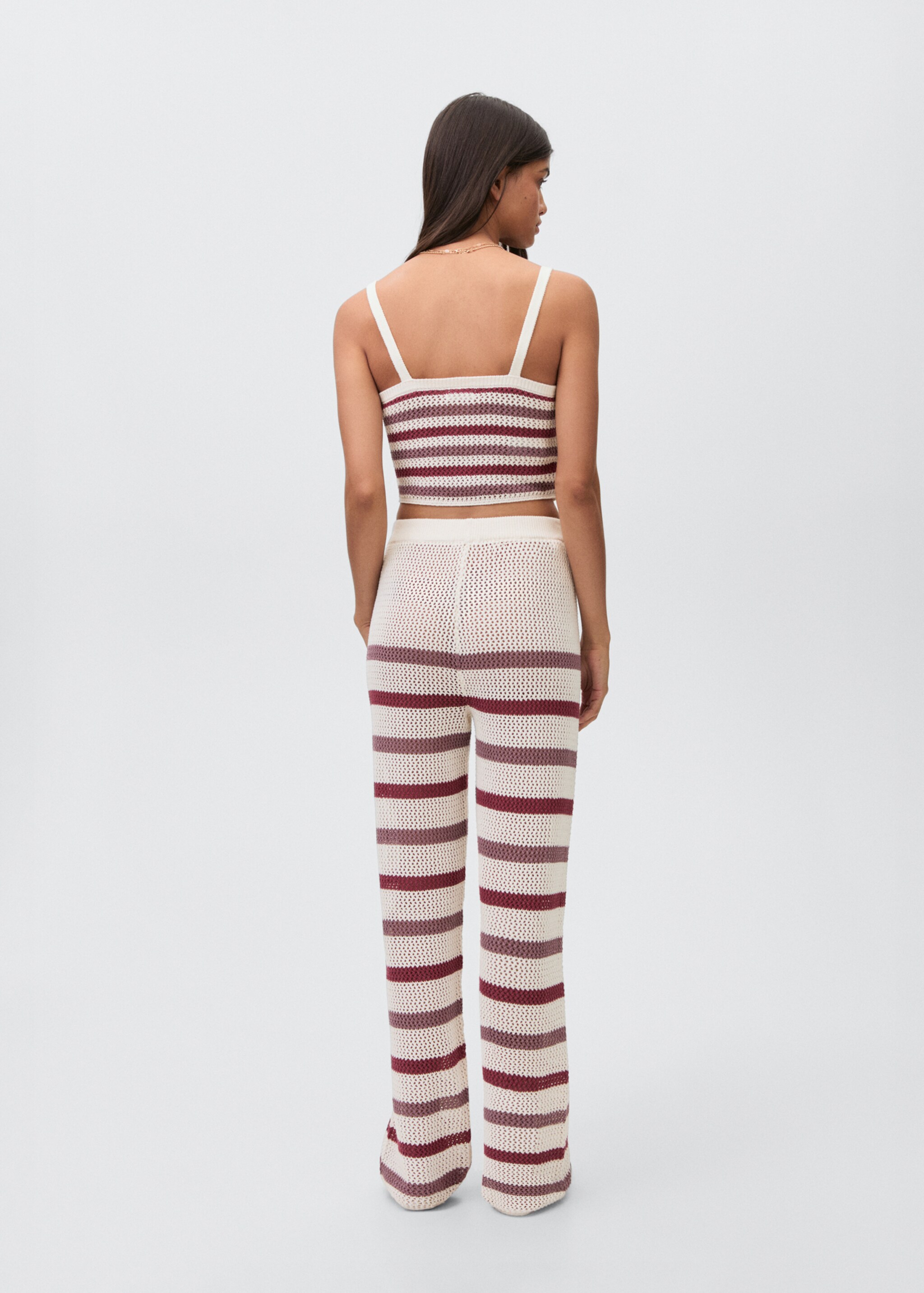 Pantalon en maille ajourée à rayures - Verso de l’article