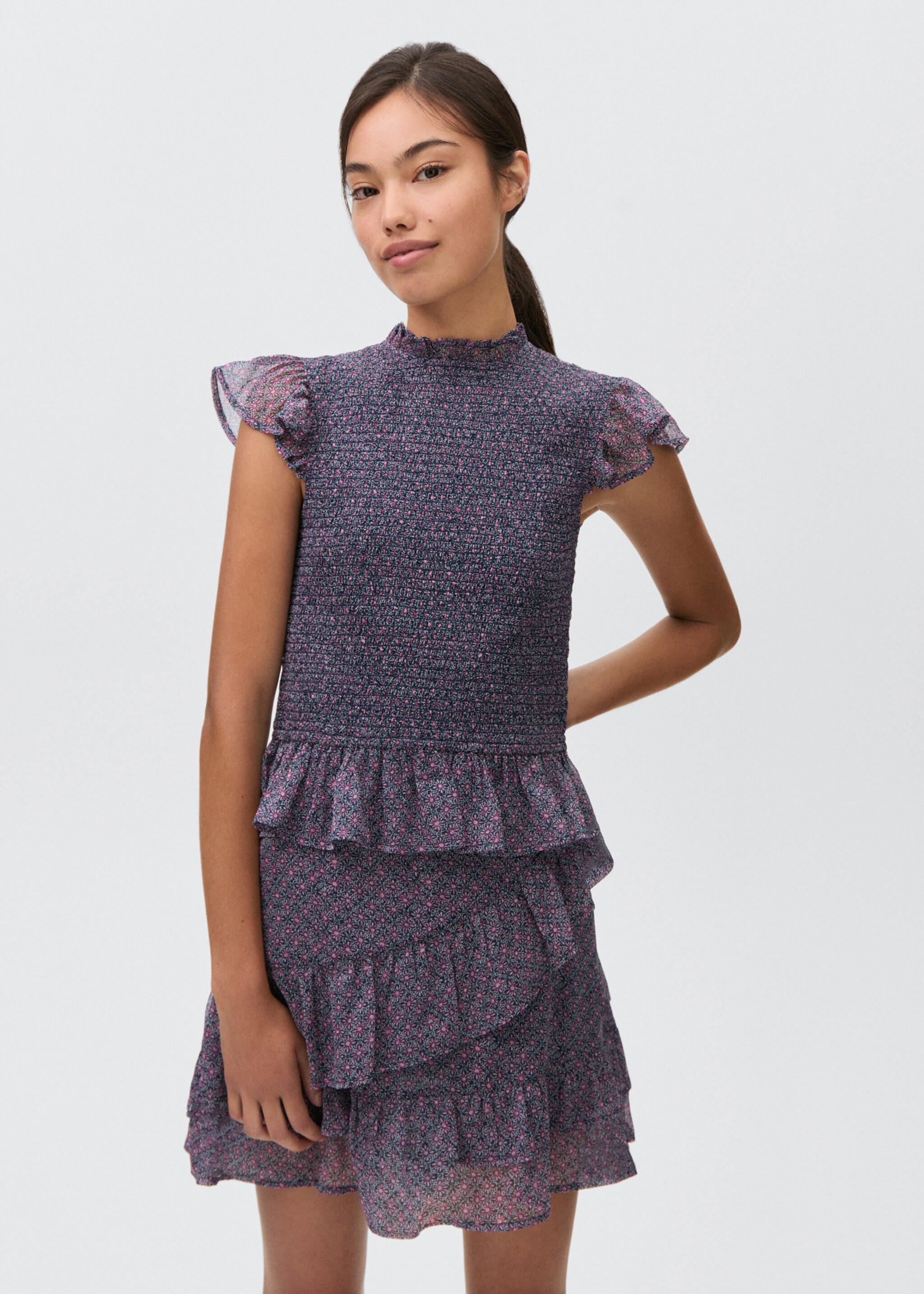 Printed skirt with ruffles - Medium plane