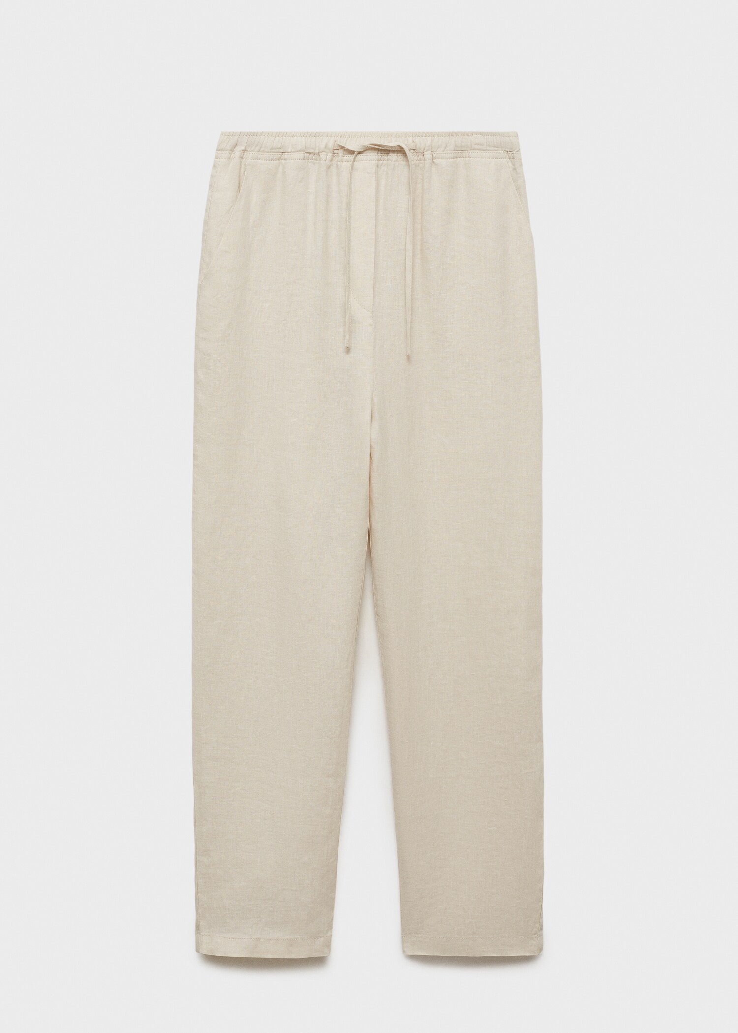Straight linen-blend trousers - Article without model