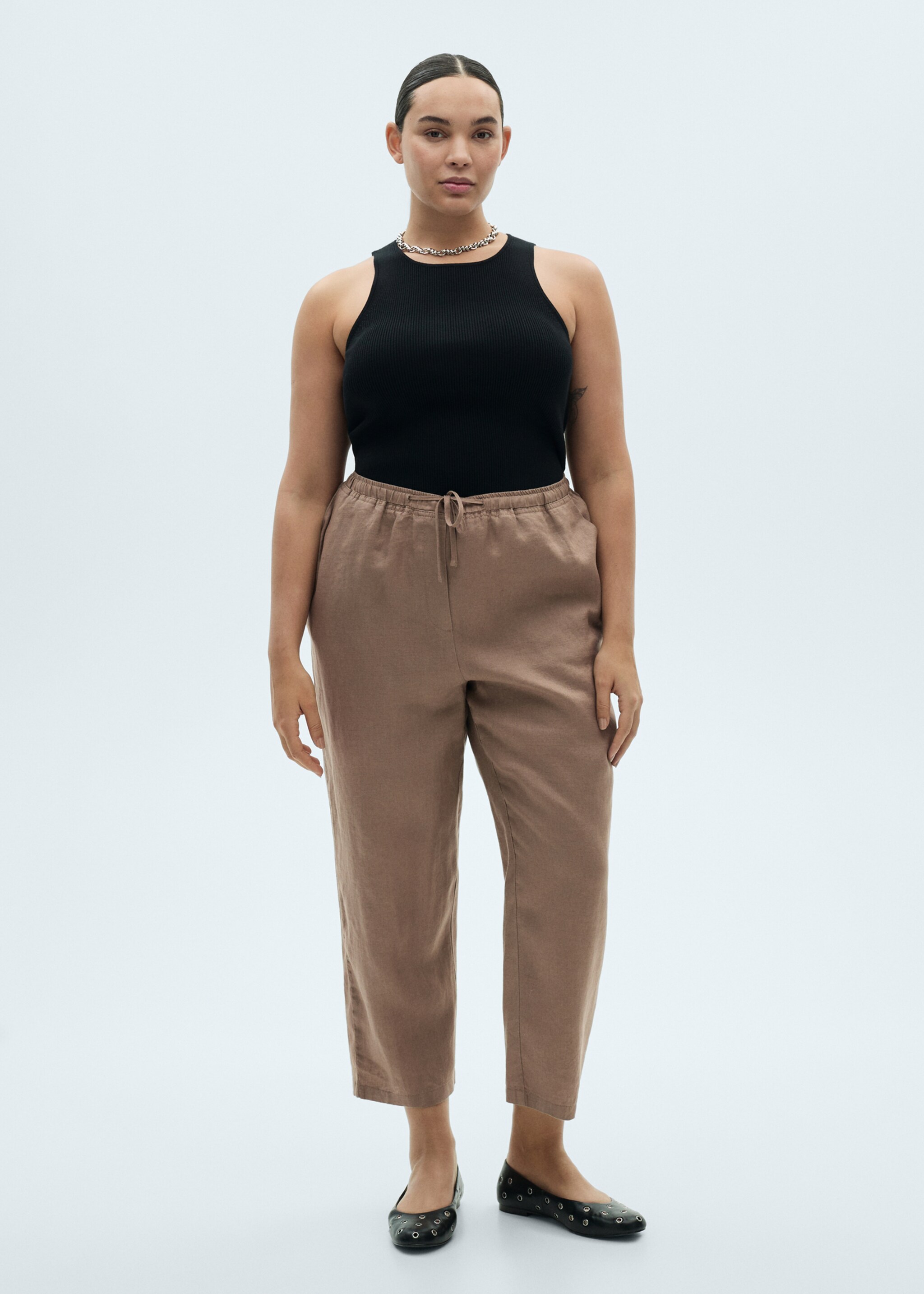 Straight linen-blend trousers - Детальніше про товар 3