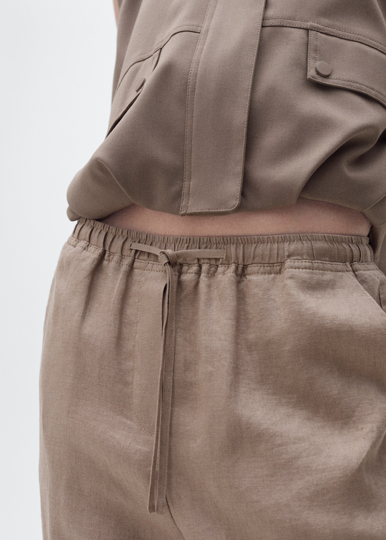 Straight linen-blend trousers - Details of the article 6