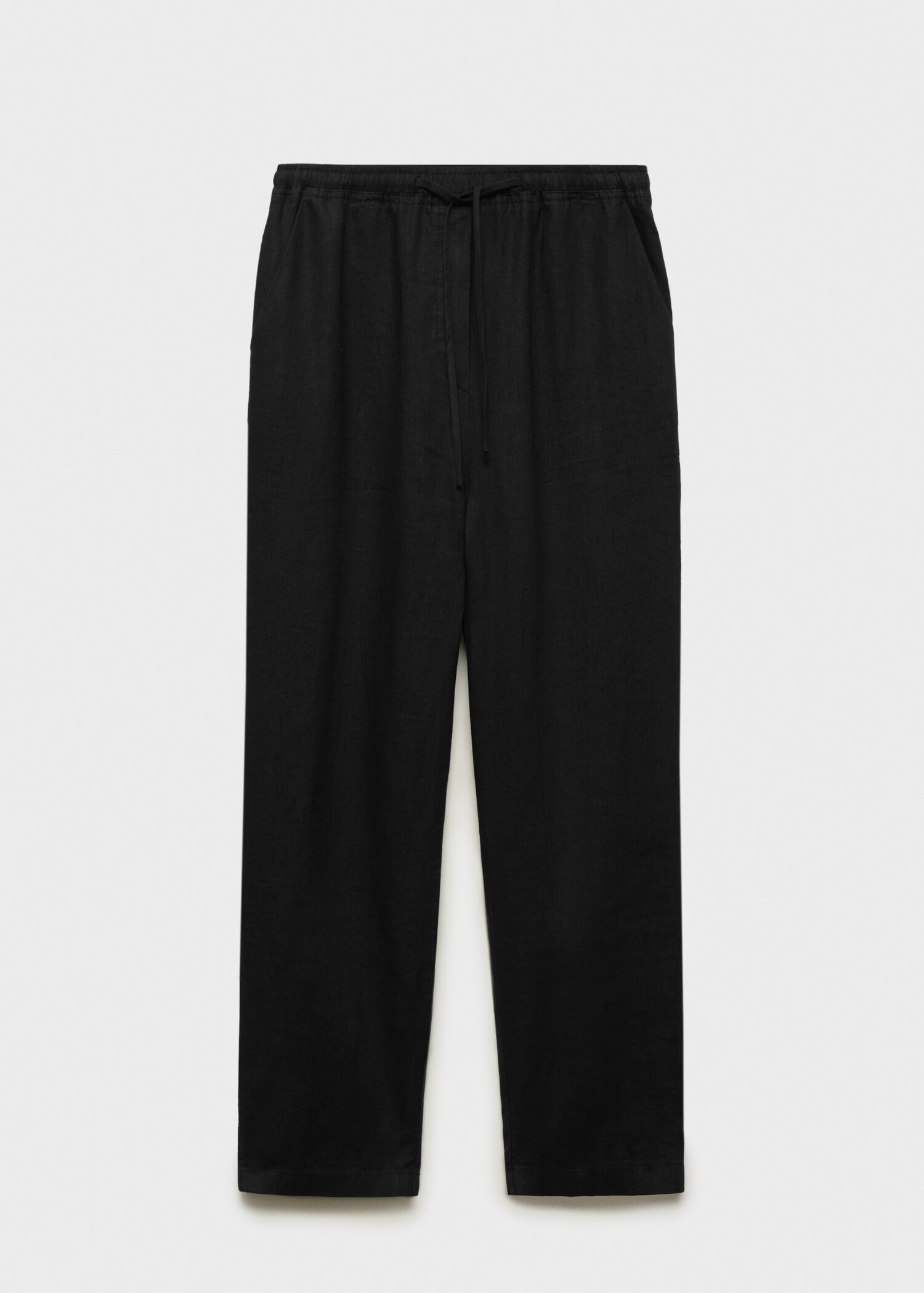 Straight linen-blend trousers - Article without model