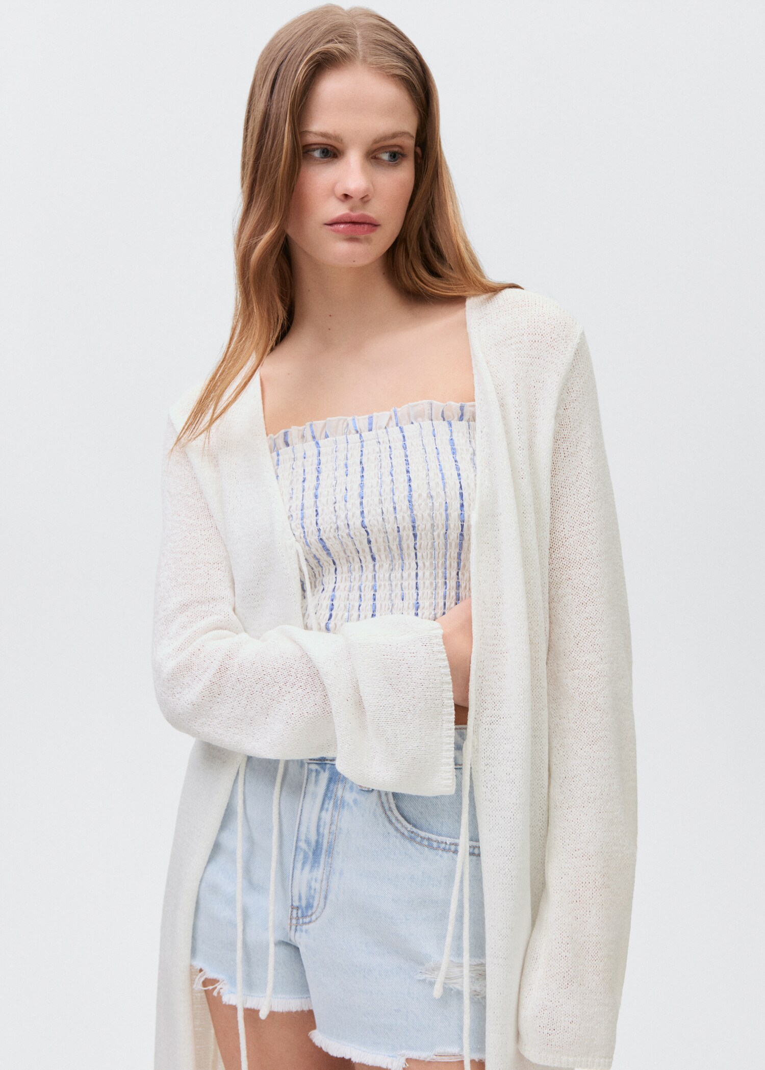 Knit long cardigan - Medium plane