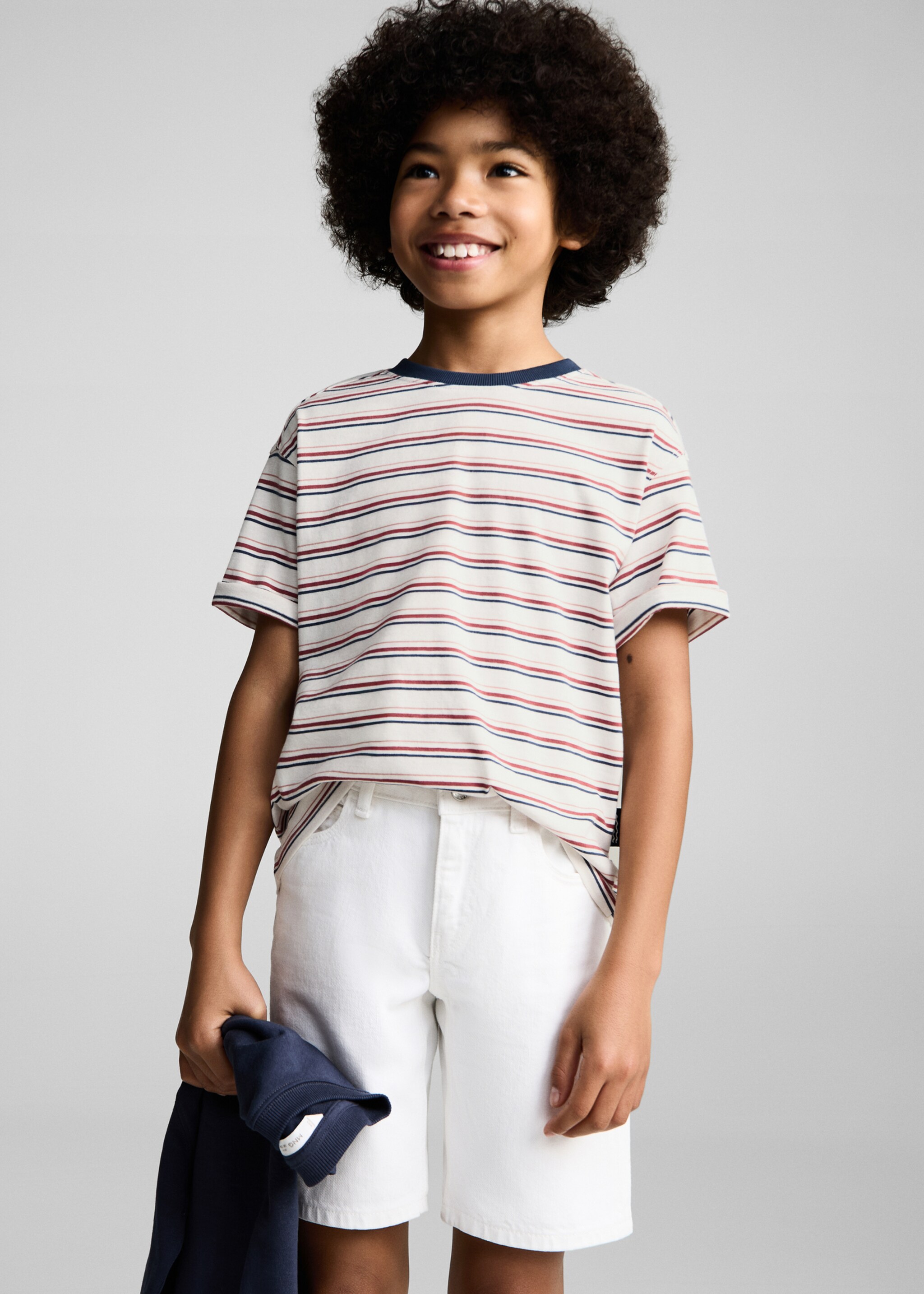 Striped cotton T-shirt - Medium plane
