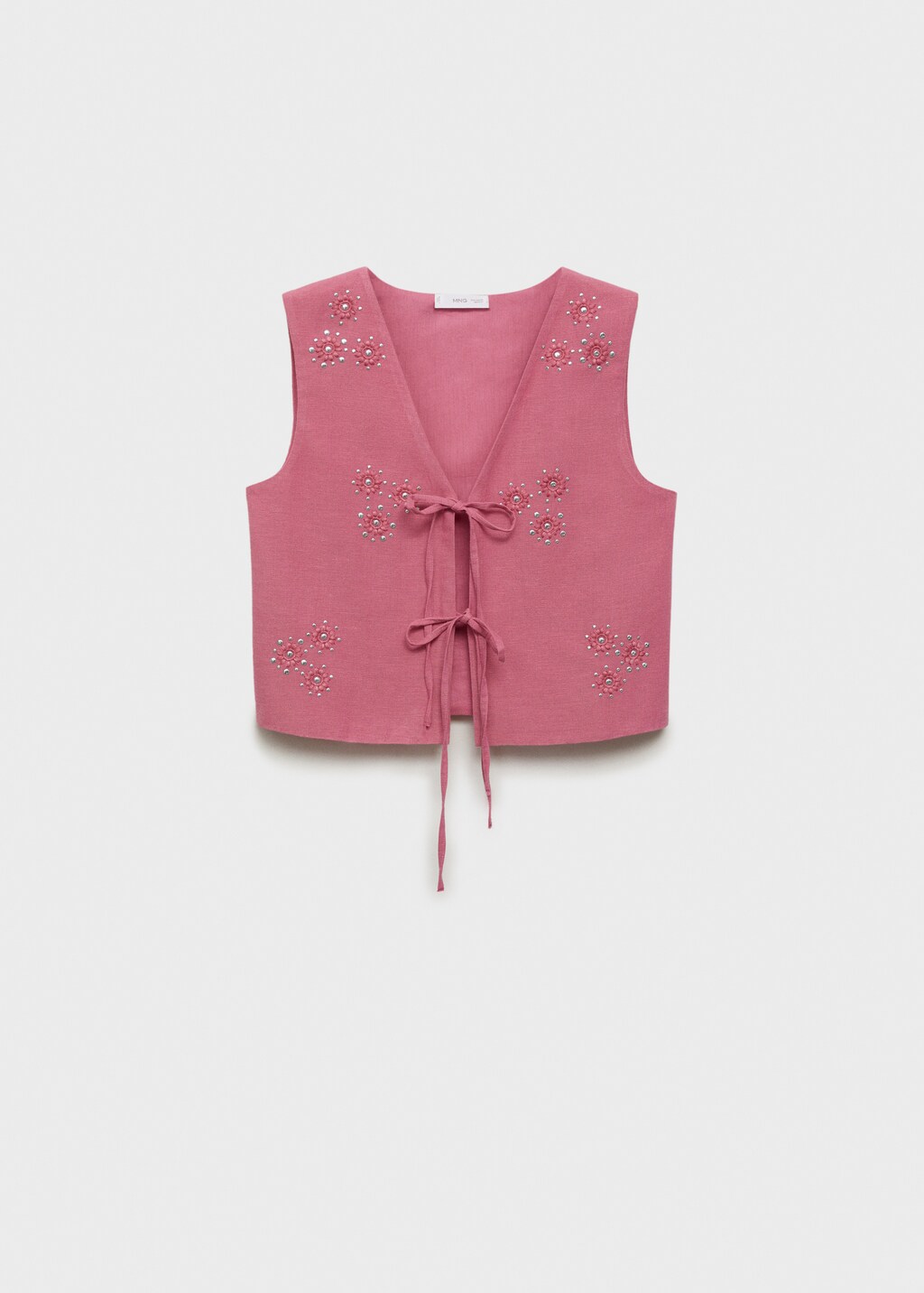 Embroidered vest with bows