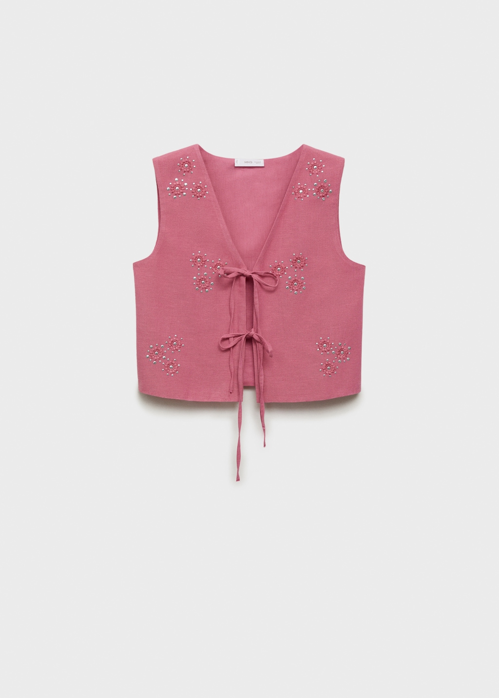Embroidered vest with bows