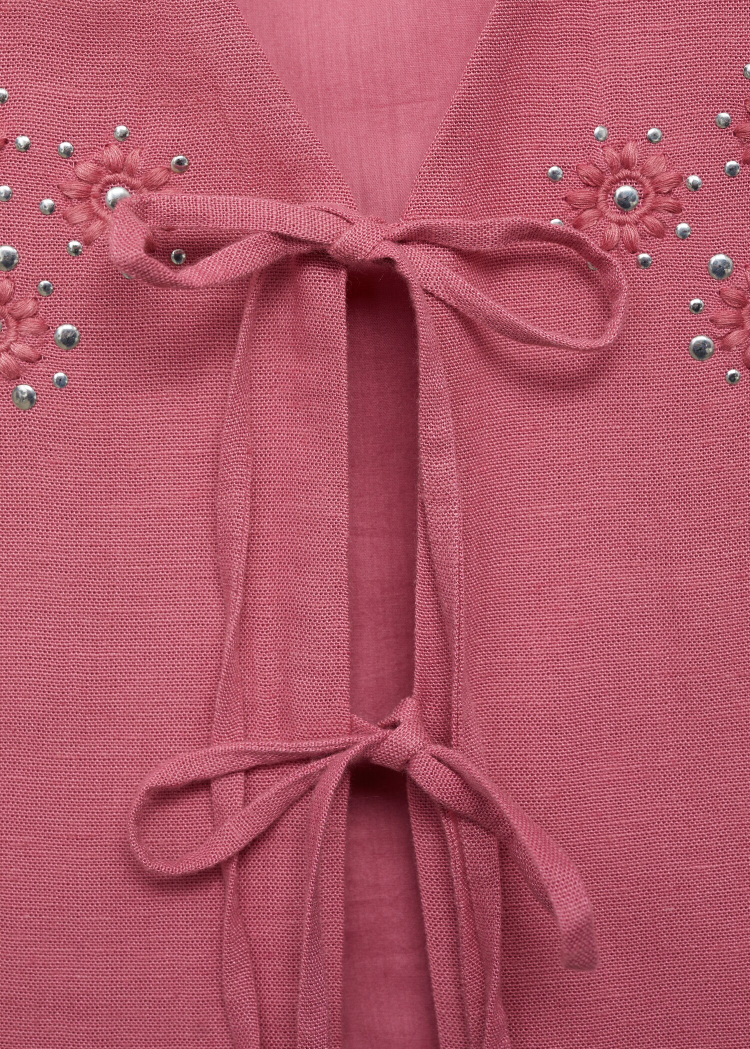 Embroidered waistcoat with bows - Details of the article 0