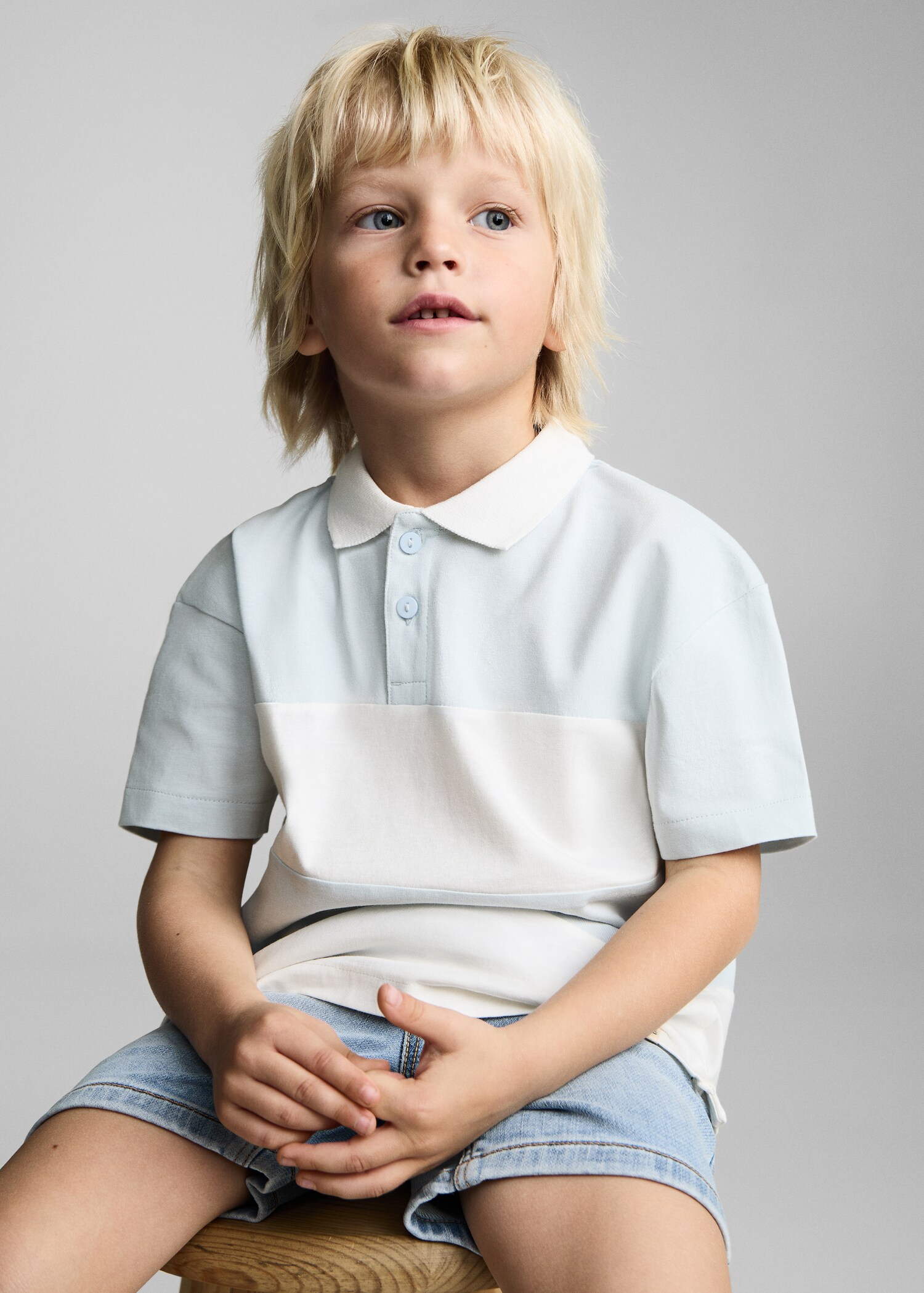 Striped cotton polo shirt - Medium plane