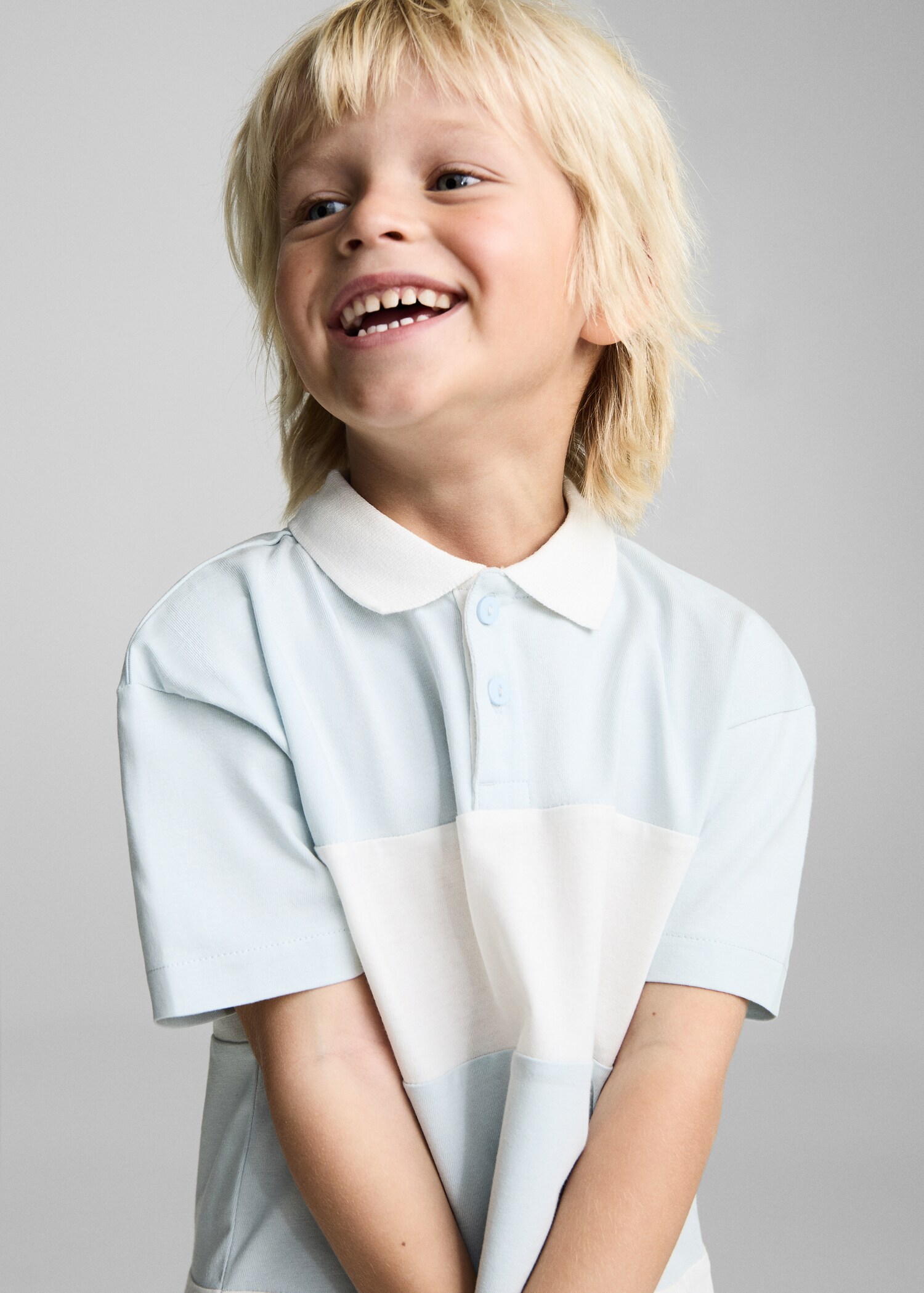 Striped cotton polo shirt - Details of the article 1