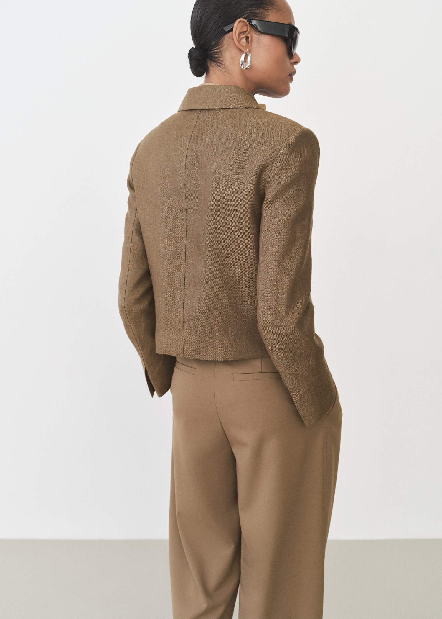 Blazer crop misto lino - Retro dell'articolo