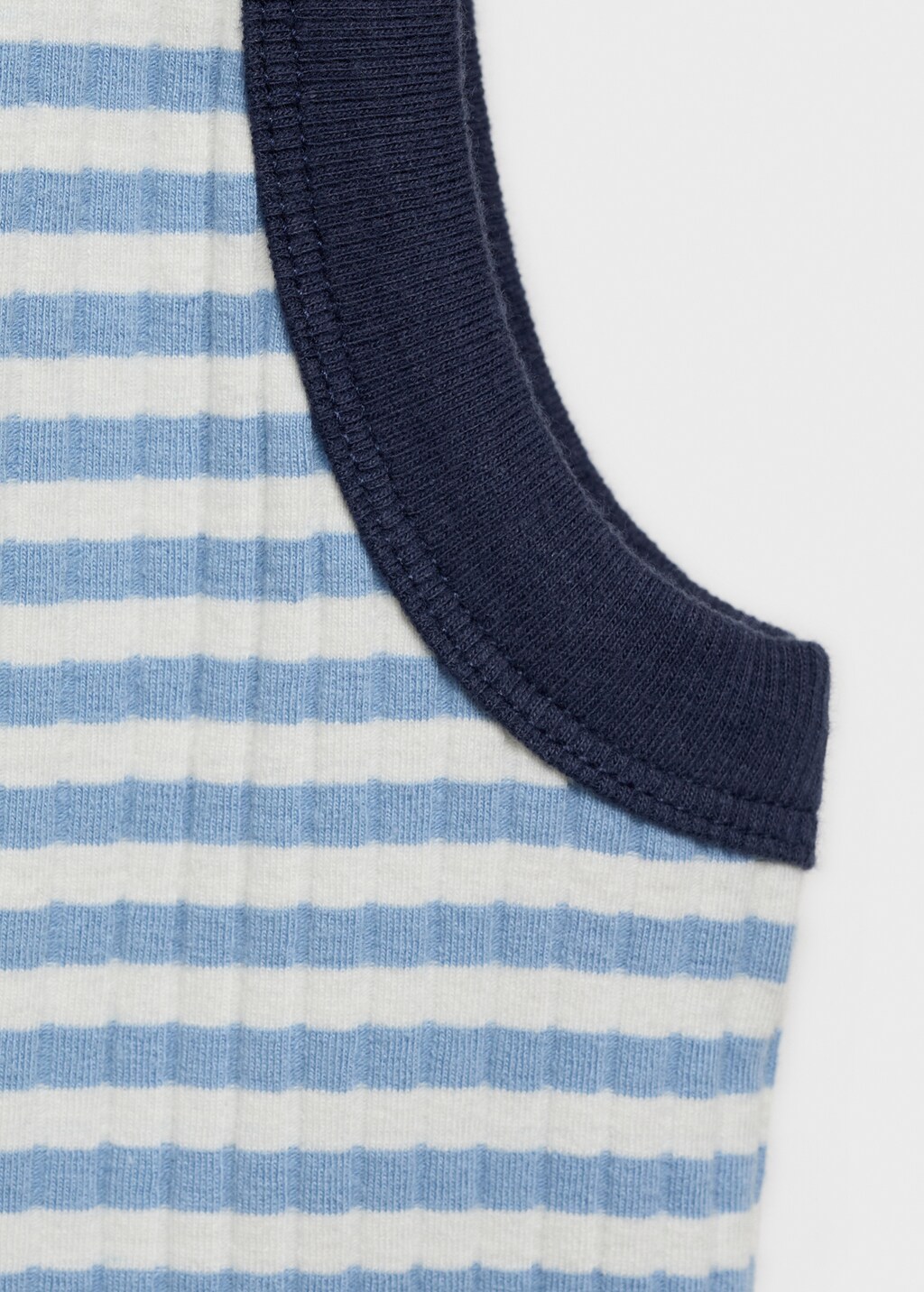 Striped cotton-blend top