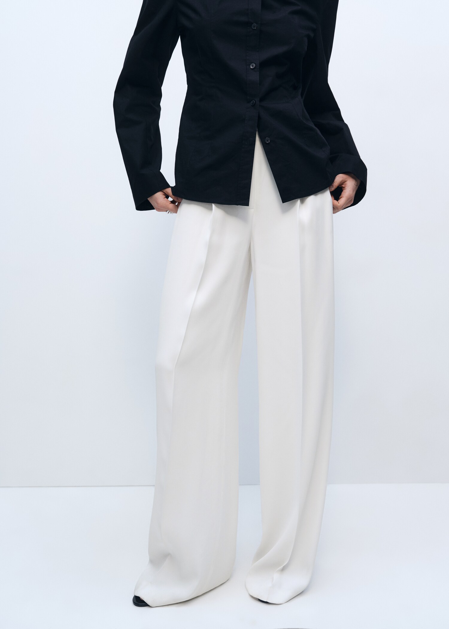 Pantaloni completo wideleg pinces - Piano medio
