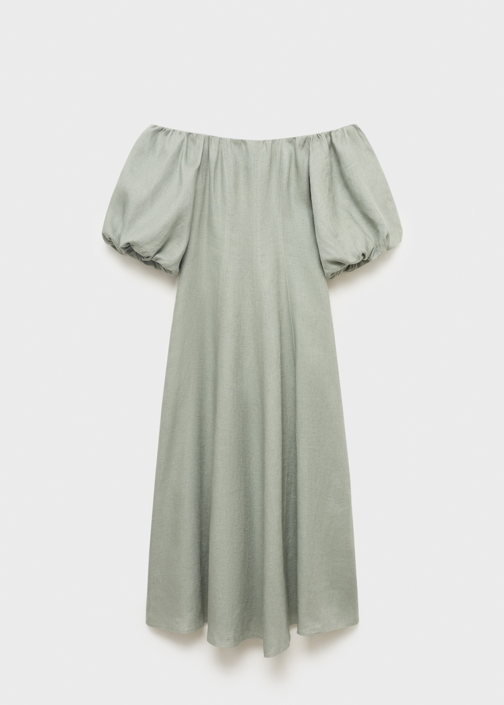 Puffed-sleeve linen dress - image 5