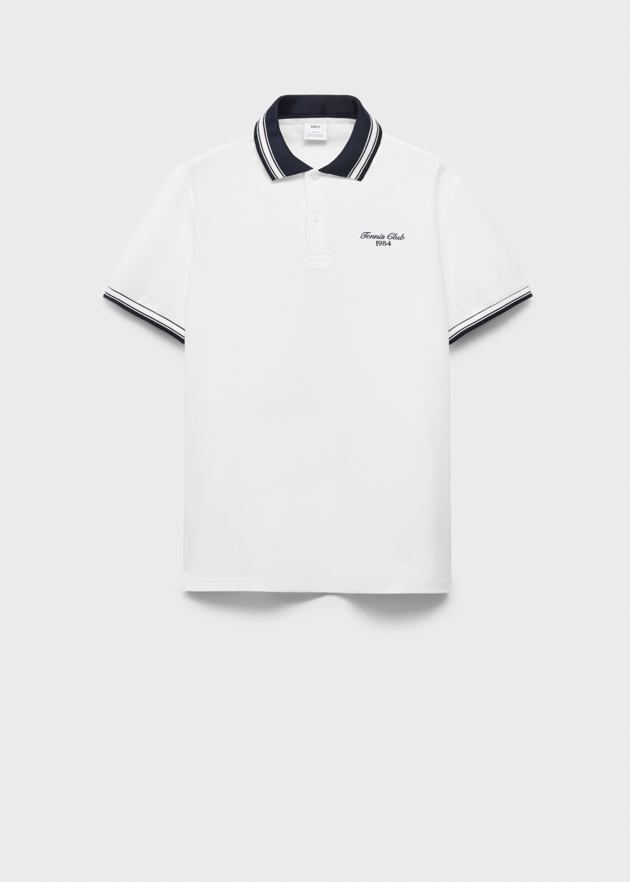 Contrasting neck cotton polo shirt - Article without model